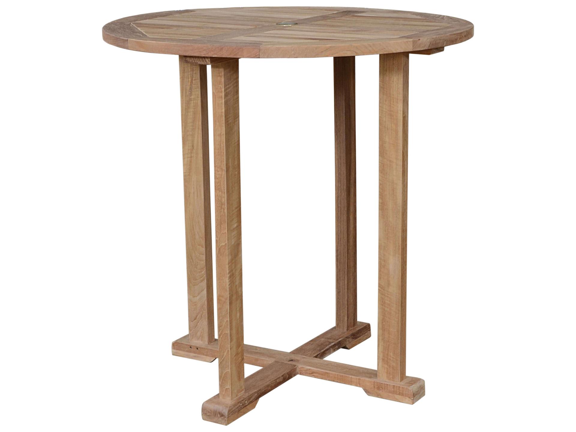 Bahama 39-Inch Round Bar Table in Natural Teak
