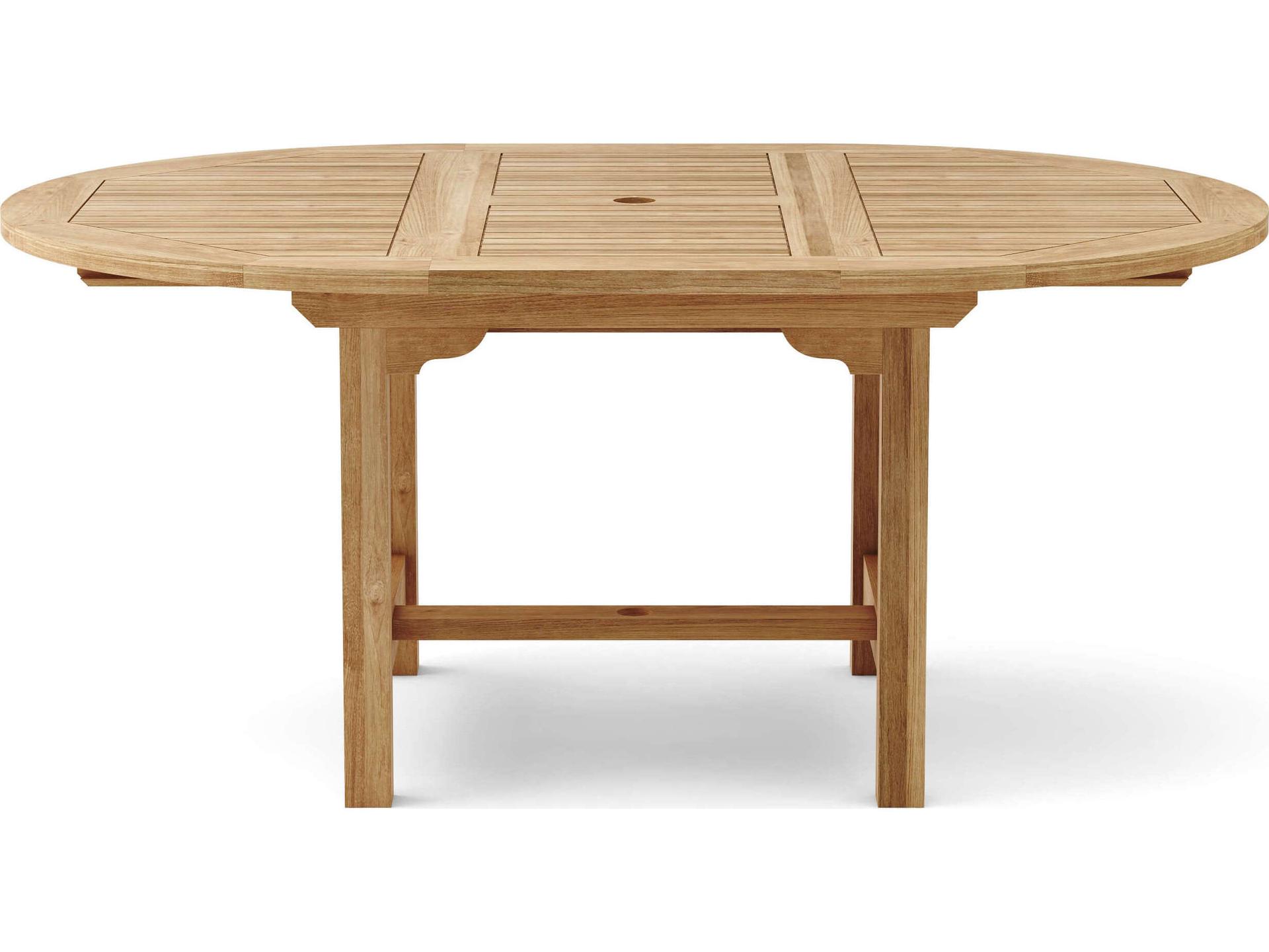 Bahama 67-Inch Oval Extension Dining Table in Natural Teak