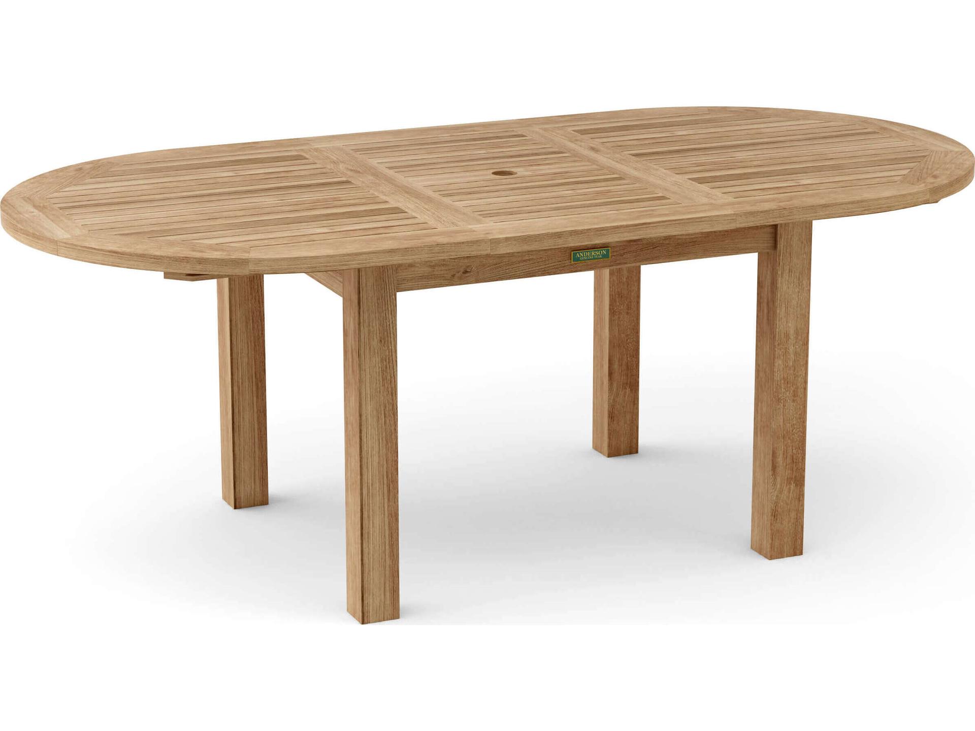 Bahama 78-Inch Oval Teak Extension Dining Table Natural