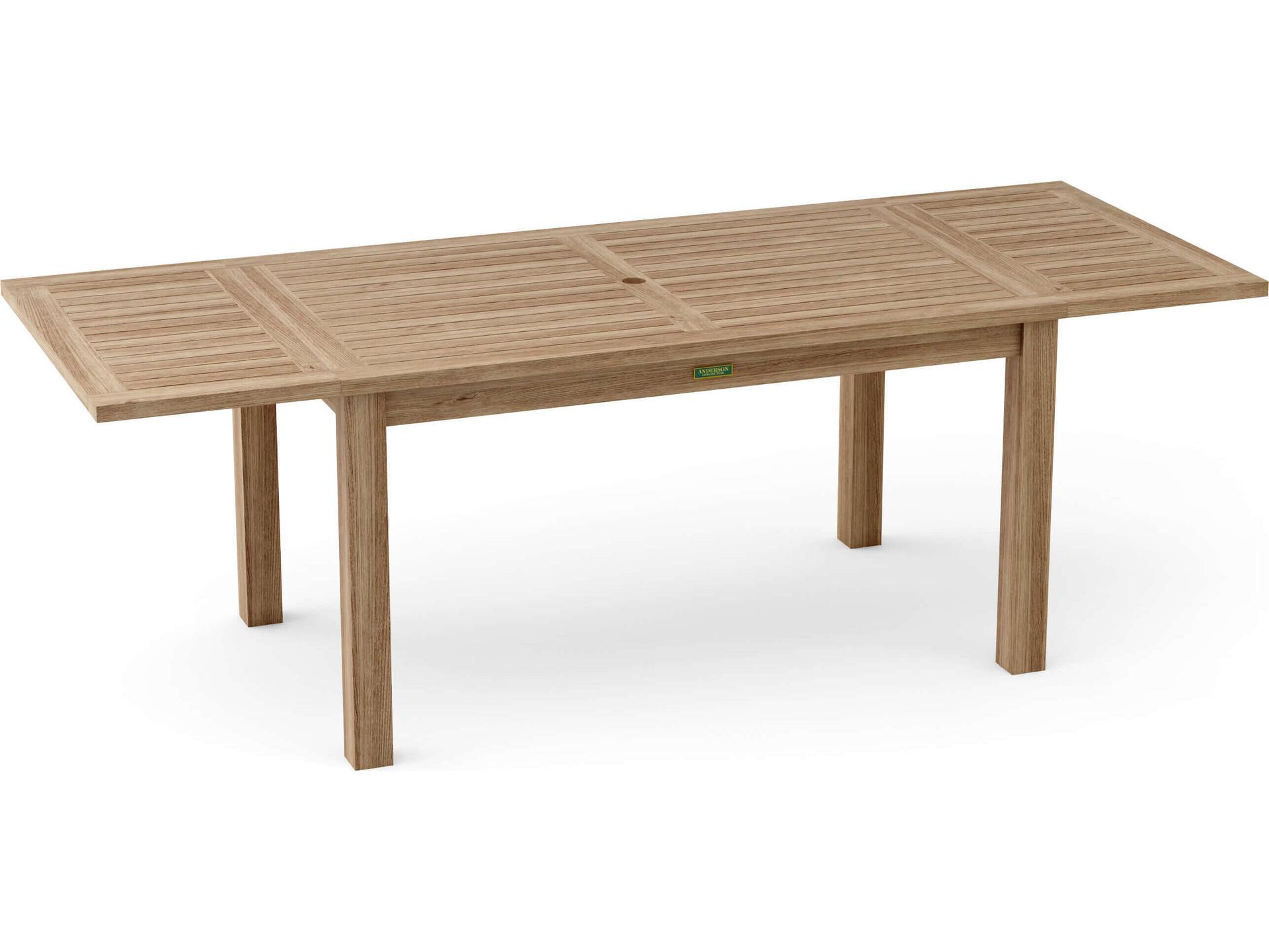 Bahama 59-95 Inch Rectangle Extension Dining Table Natural Teak Wood