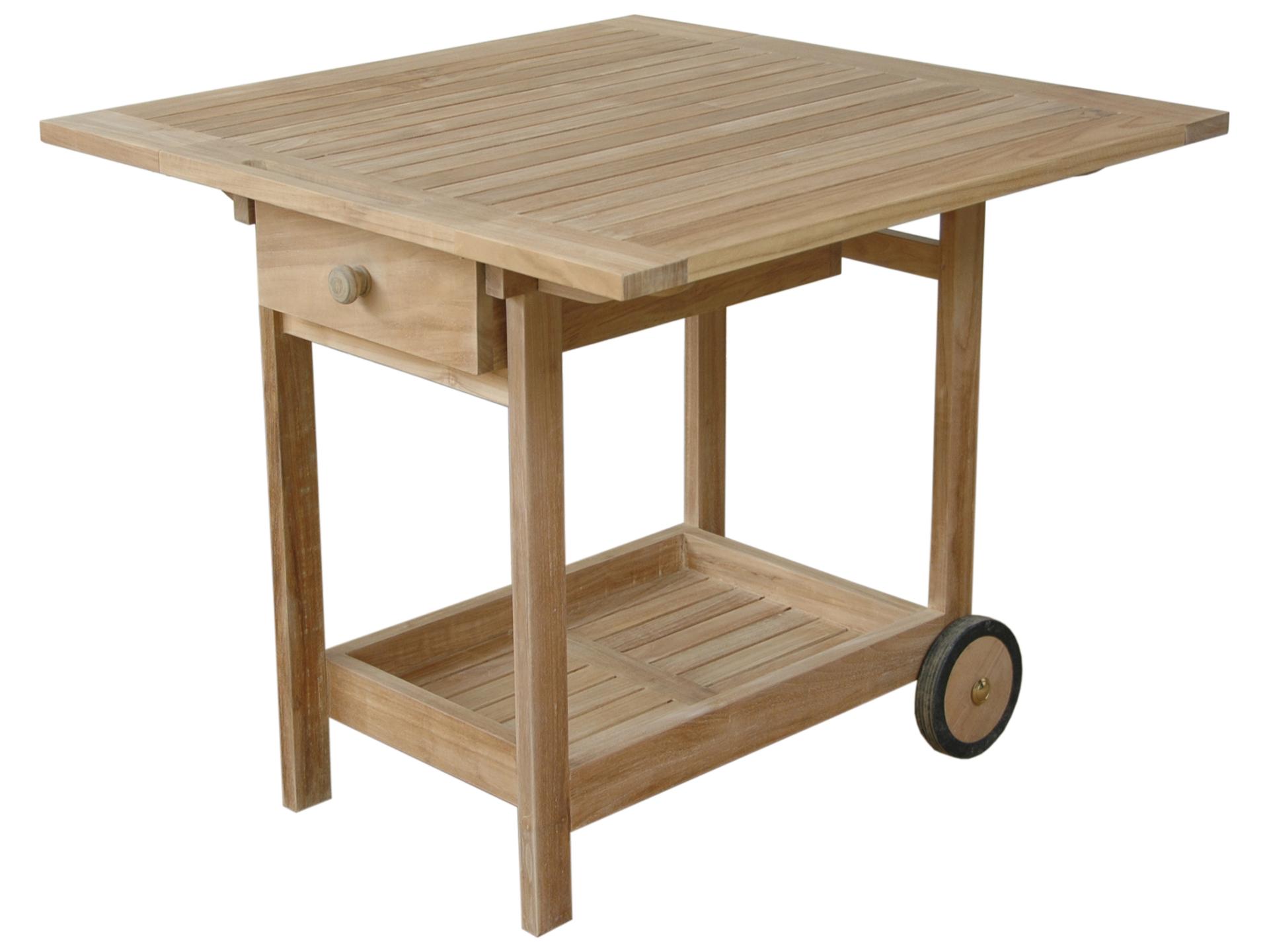Danica Outdoor Serving Cart in Natural Teak
