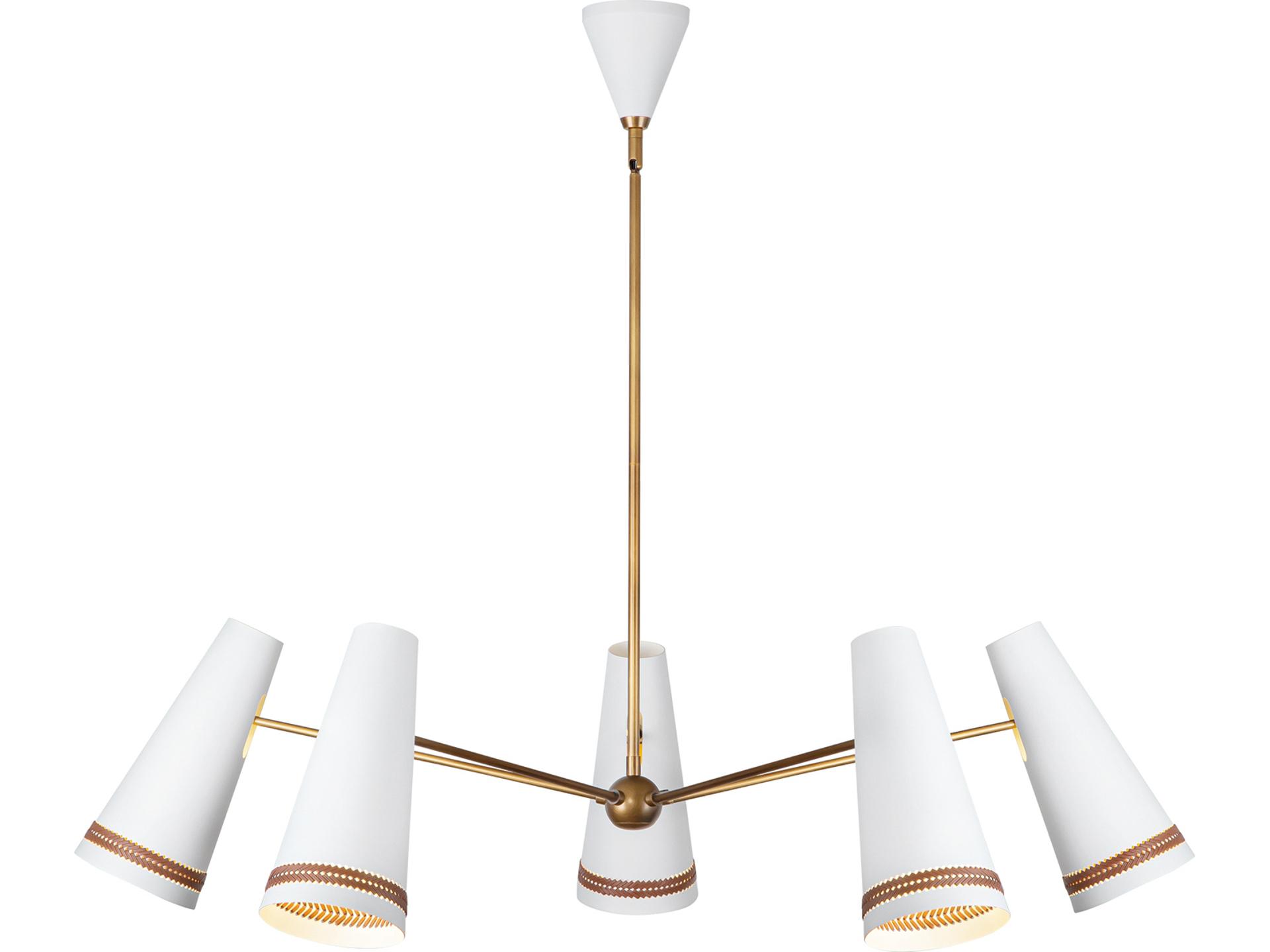 Alora Lighting Brickell 5-Light Matte White Gold Chandelier