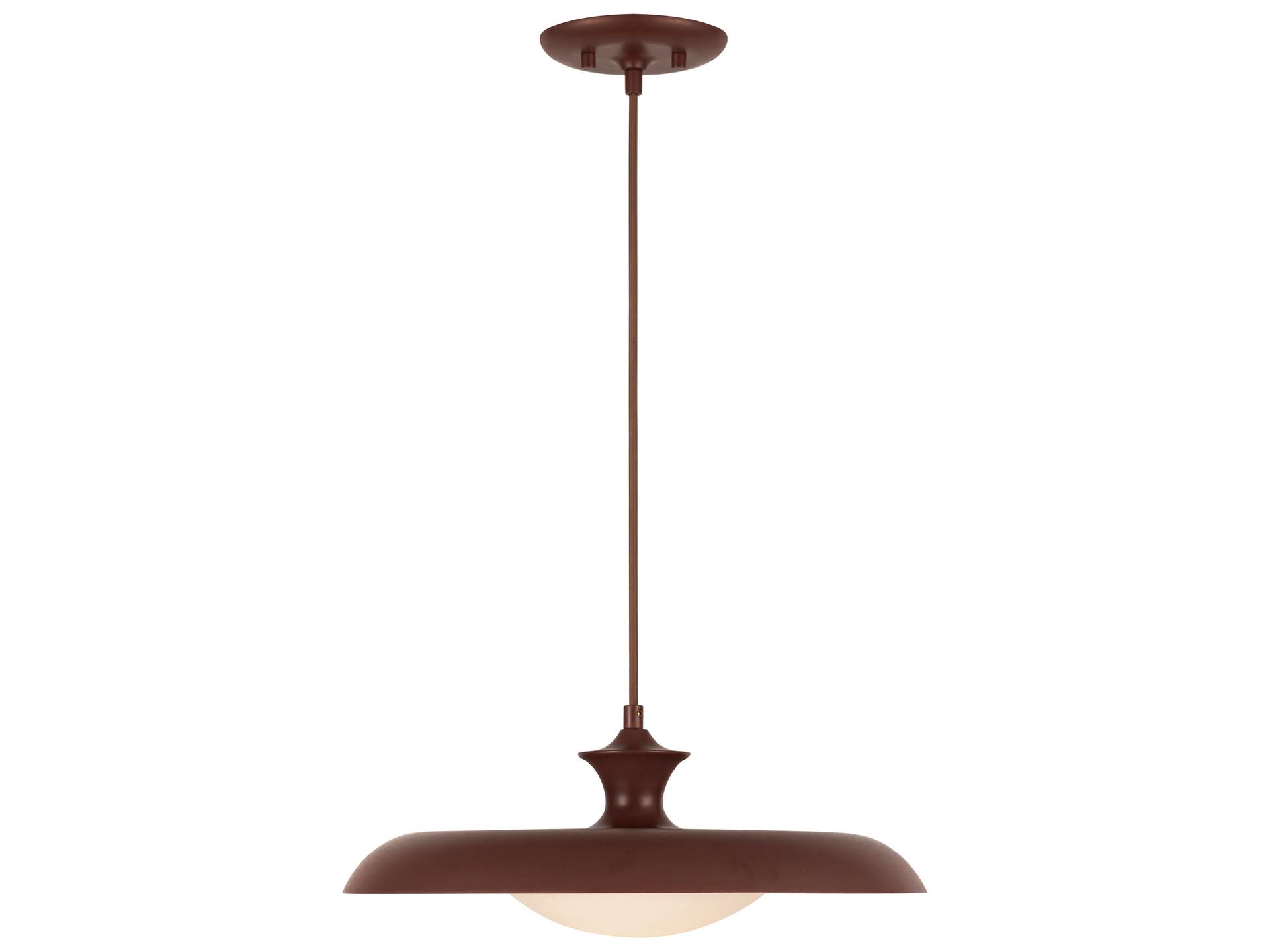 Minori 1-Light Pendant Light in Burgundy with Opal Glass