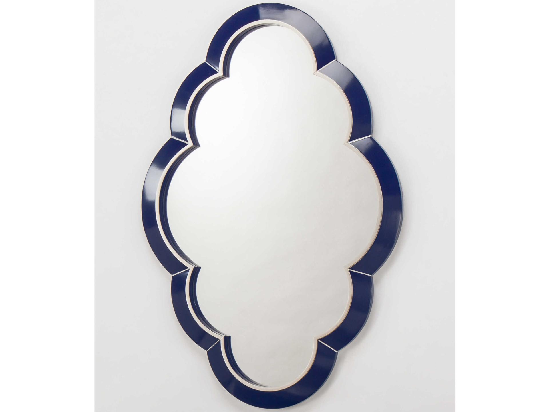 Semi-gloss Lapis Blue Hand-painted Wall Mirror