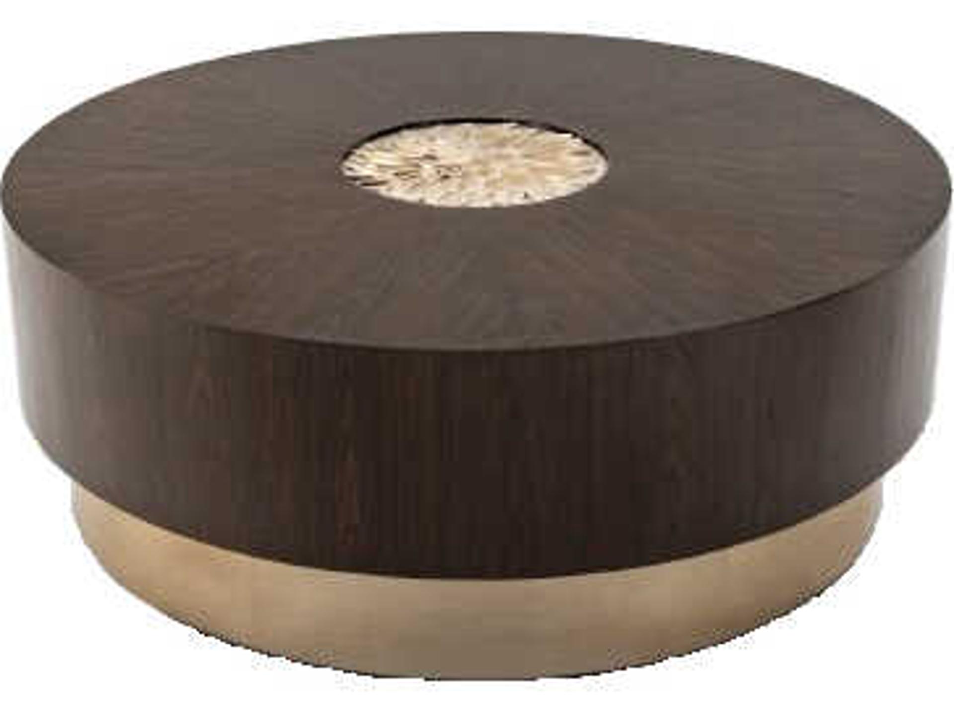 Round Wood Veneer Tobacco Coffee Table