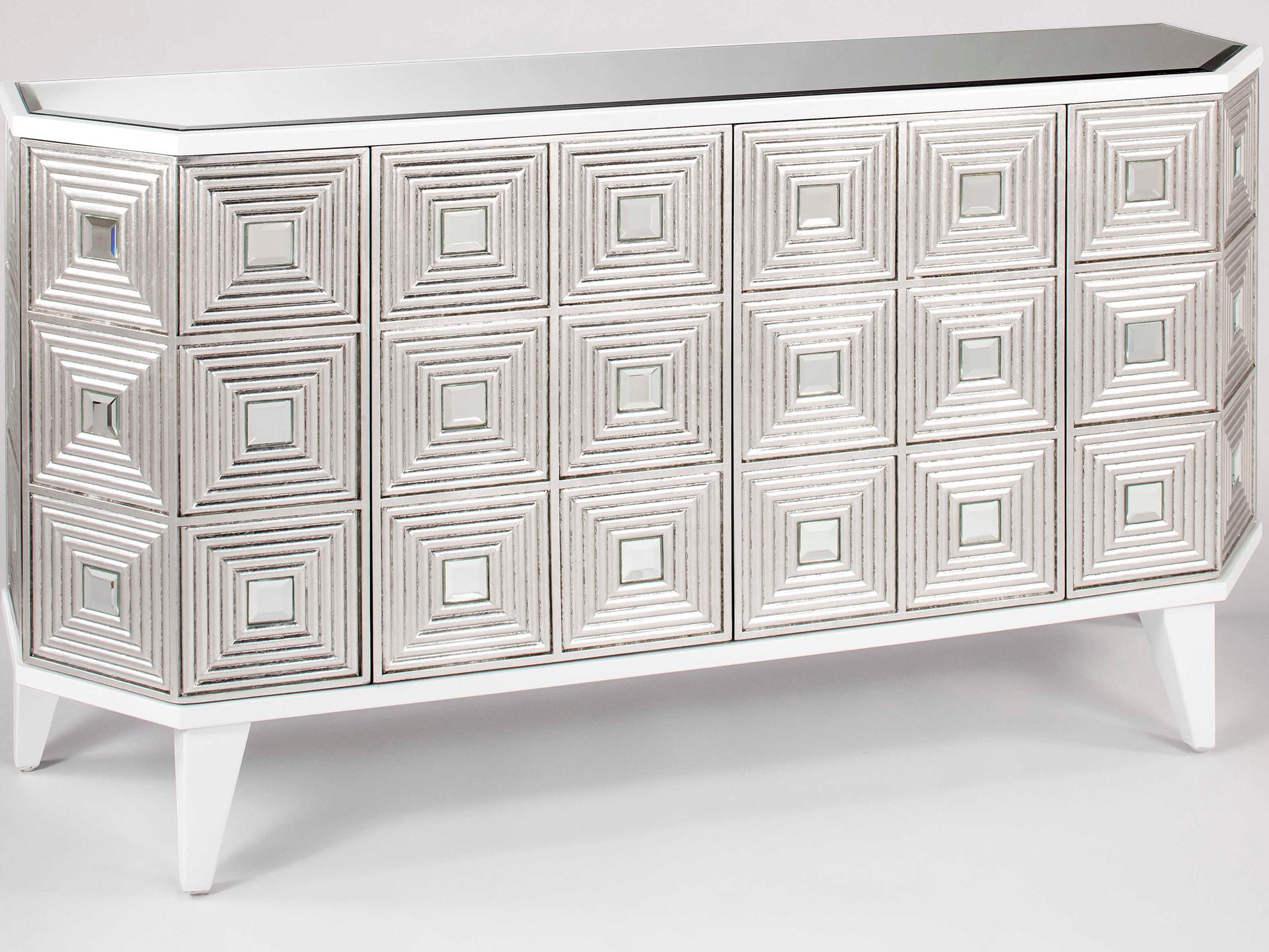 65" White Silverleaf Sideboard