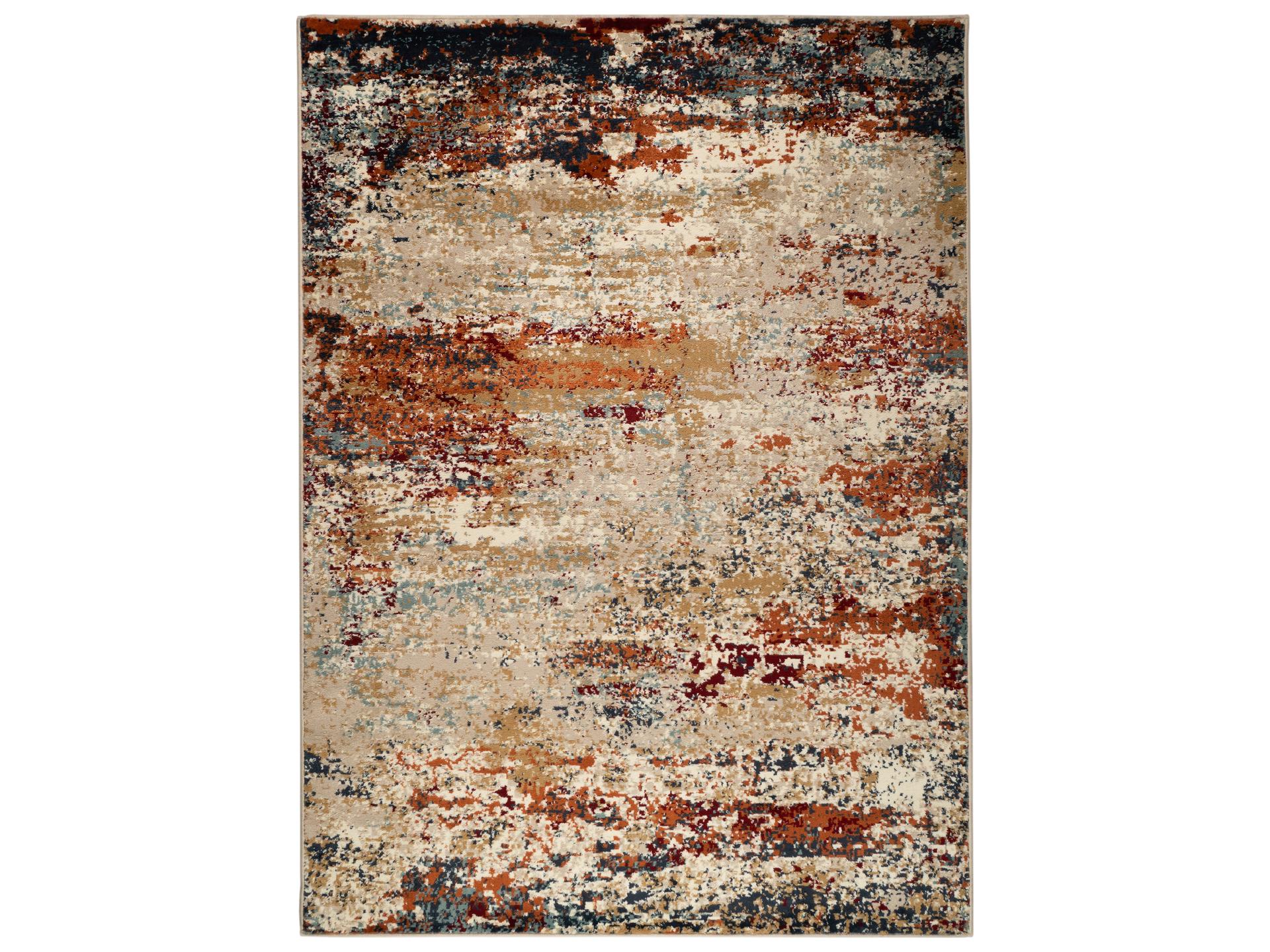 Allure Rectangle Area Rug Modern Abstract Ivory Orange