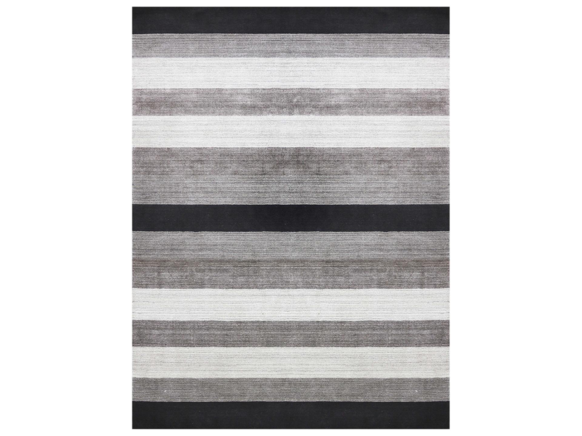 Blend BLN-15 Charcoal Hand-Woven Wool and Viscose Area Rug