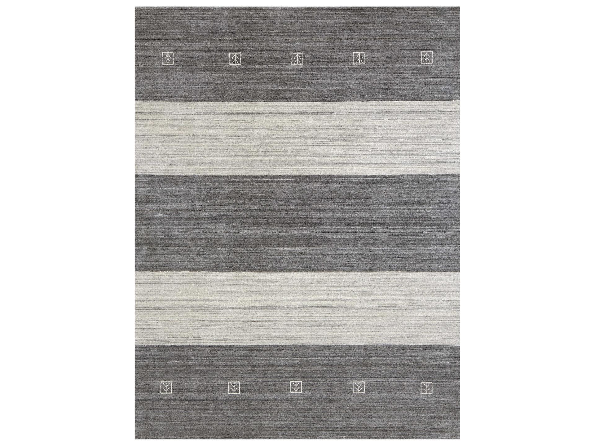 Blend BLN-5 Hand-Woven Wool Viscose Area Rug in Charcoal
