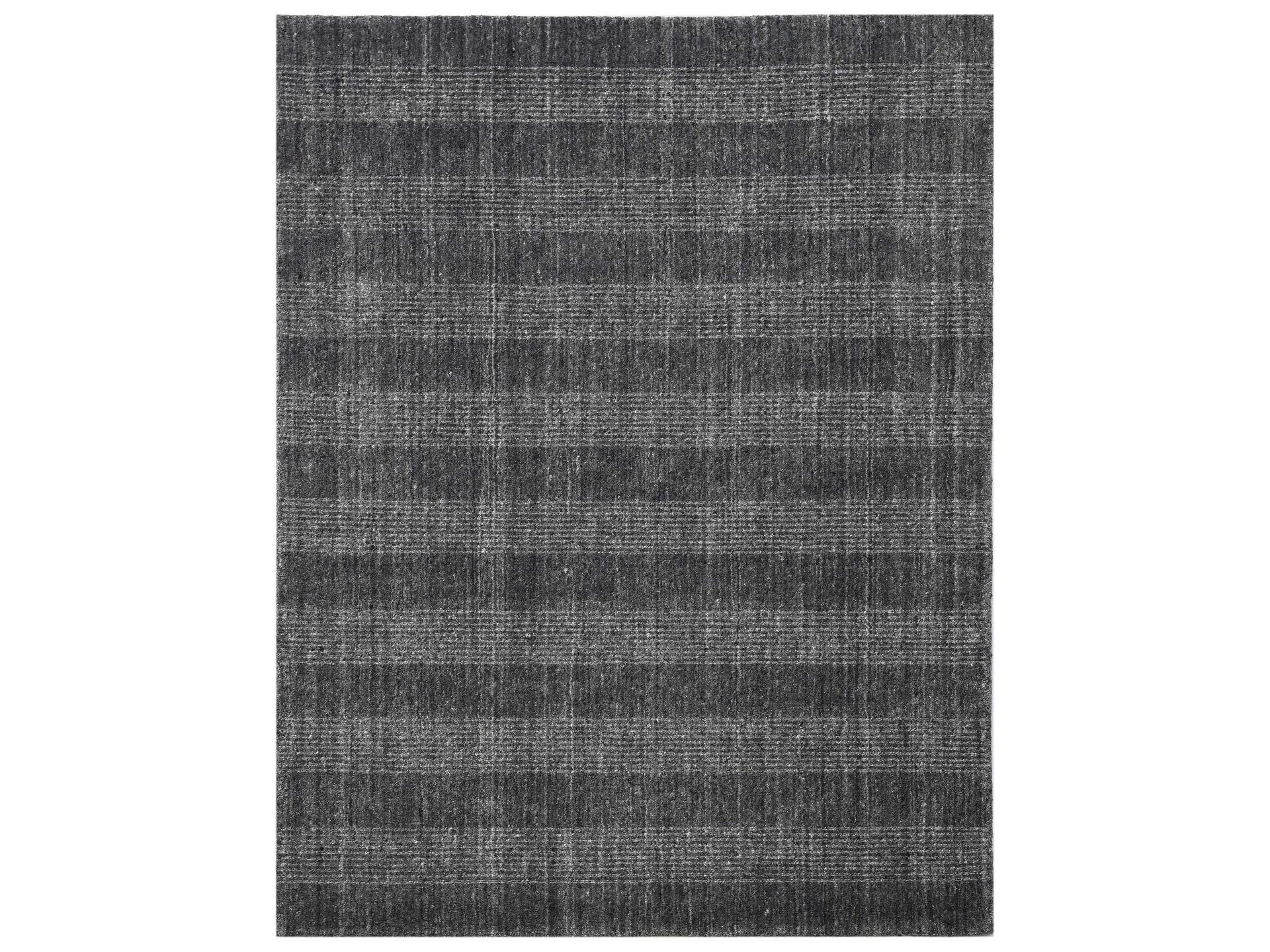 Brooklyn BRK-5 Hand-Woven Wool Blend Area Rug in Charcoal