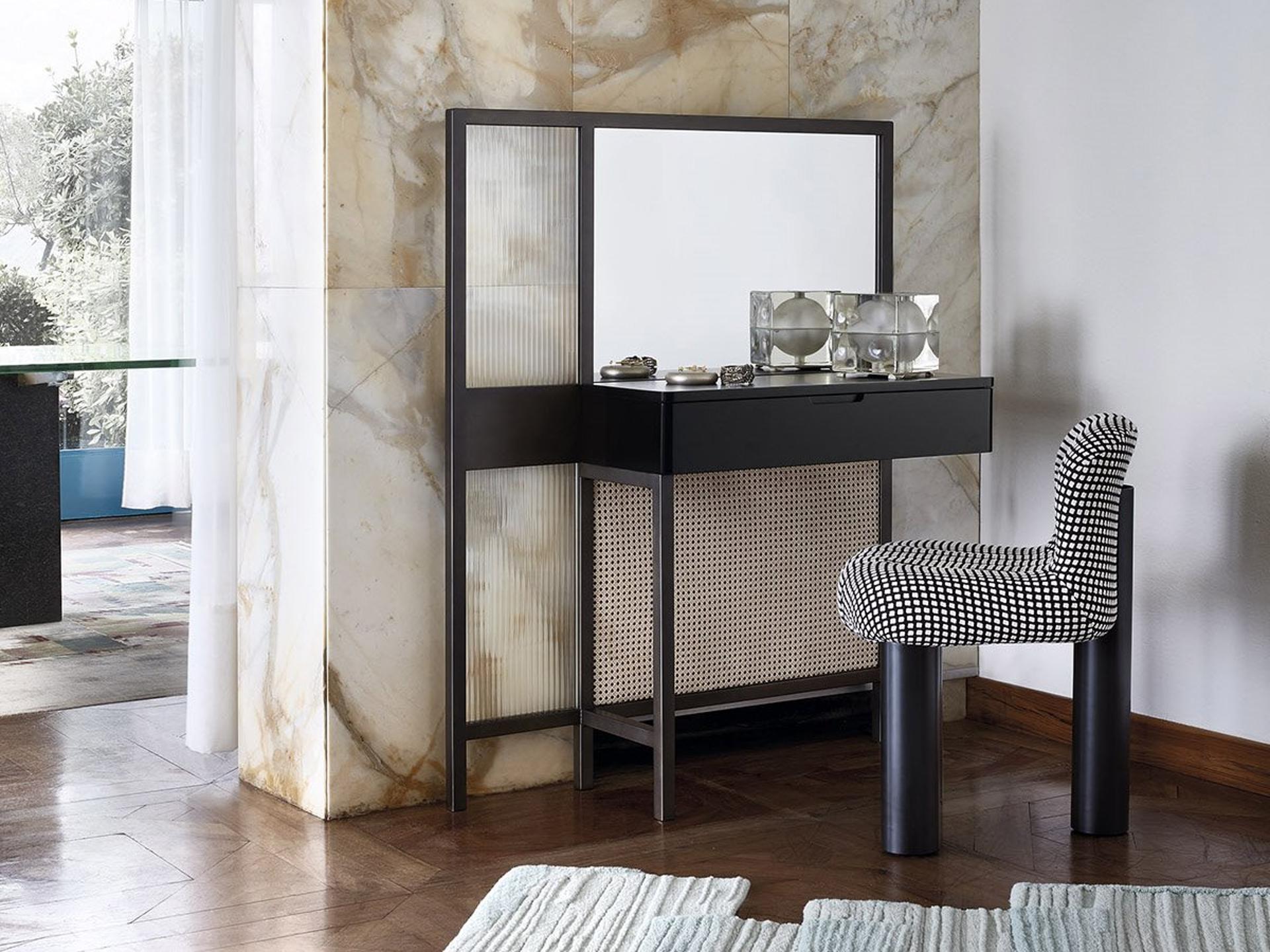 Threshold Delabre Brass Vanity Table and Chair
