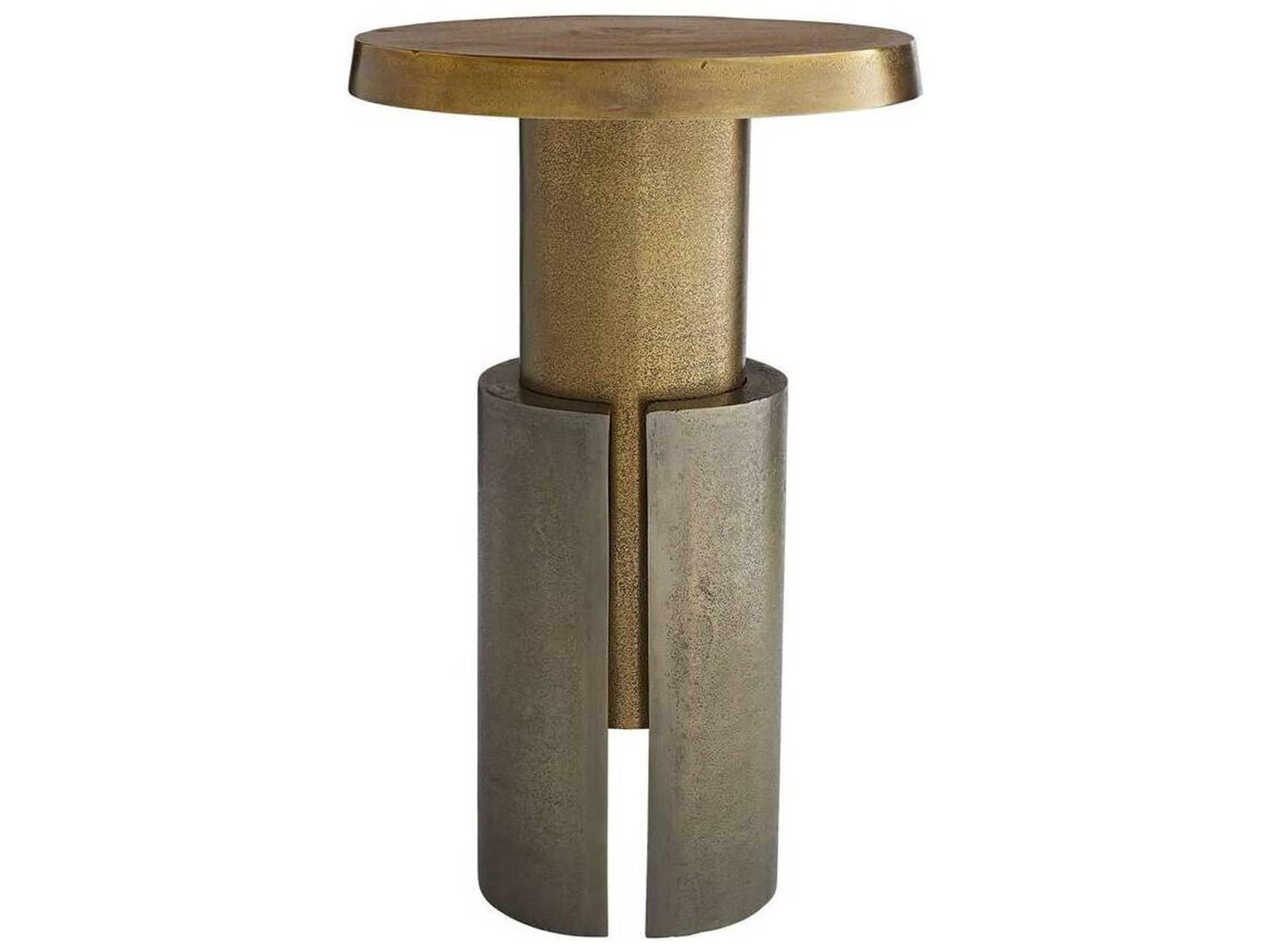 Inara Accent Table Antique Brass Geometric
