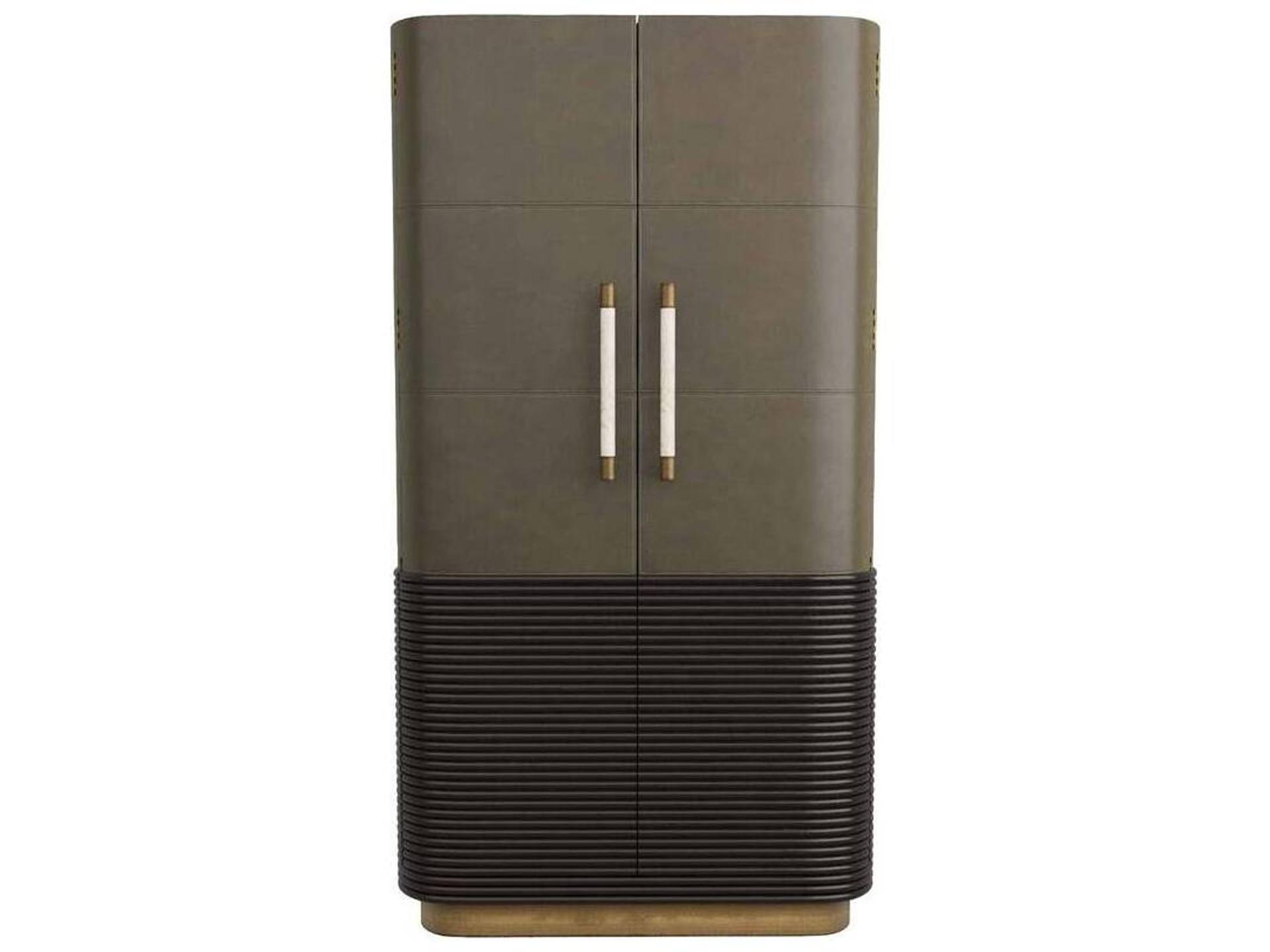 Sherbourne Cabinet Graphite Leather Ebony Oak