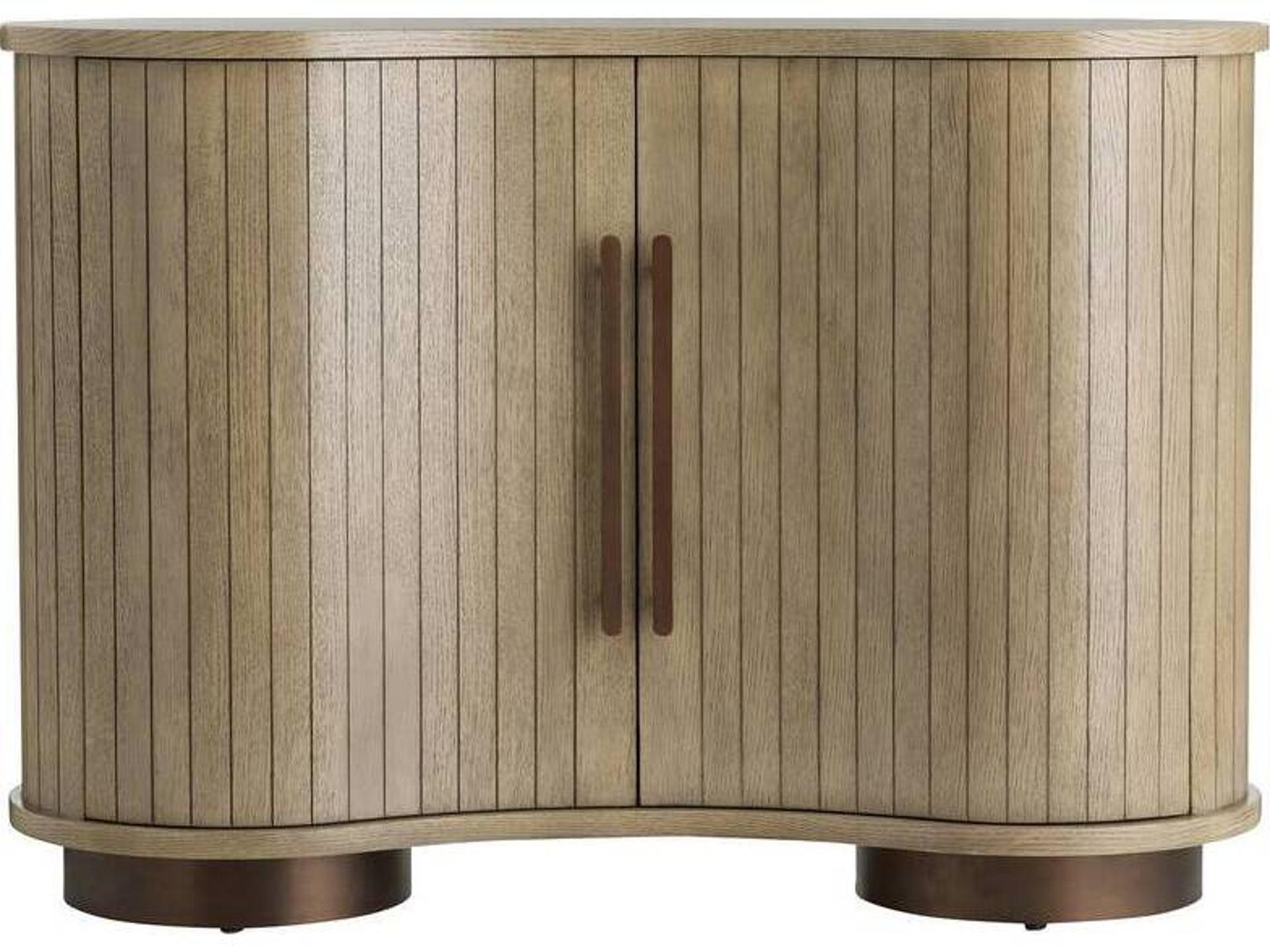 Arteriors Tilton Cabinet in Chateau Smoke Oak and Vintage Brass