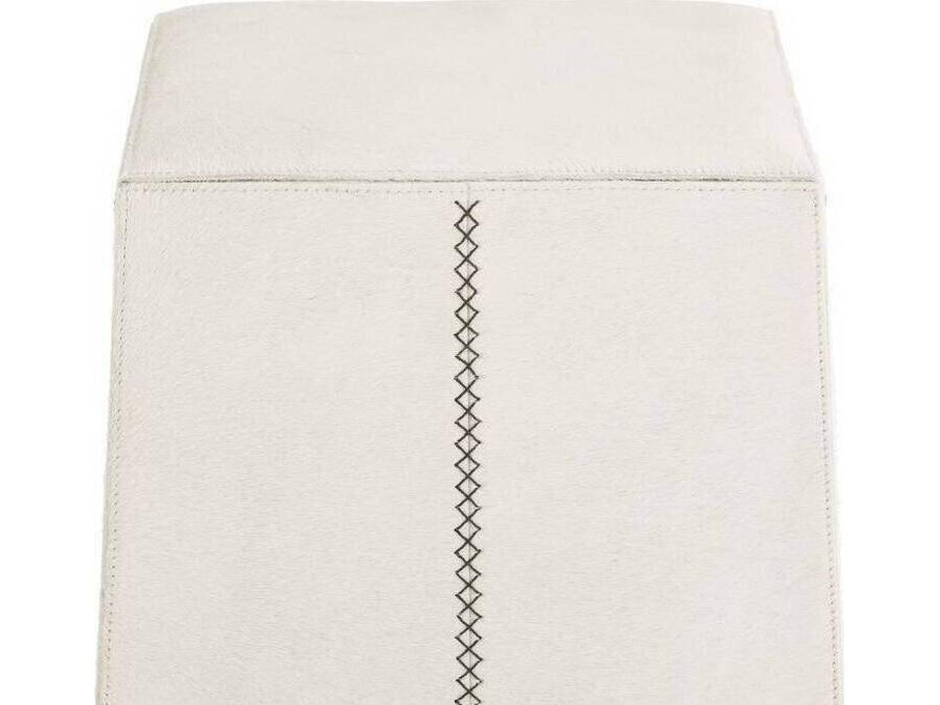 Arteriors Home Cowan White Antique Brass Gold Leather Bar Stool