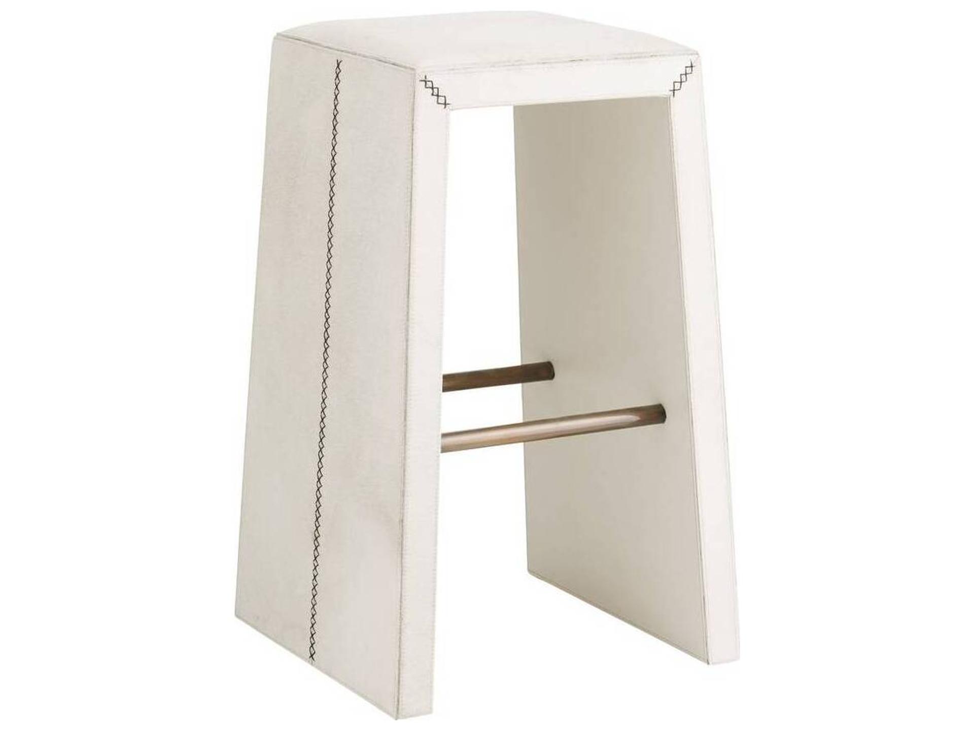 Arteriors Home Cowan White Antique Brass Gold Leather Bar Stool