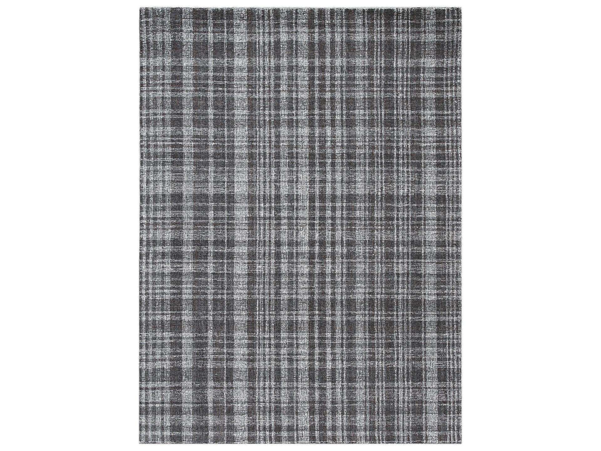 Laurel Collection Hand-Tufted Wool Area Rug in Charcoal Geometric