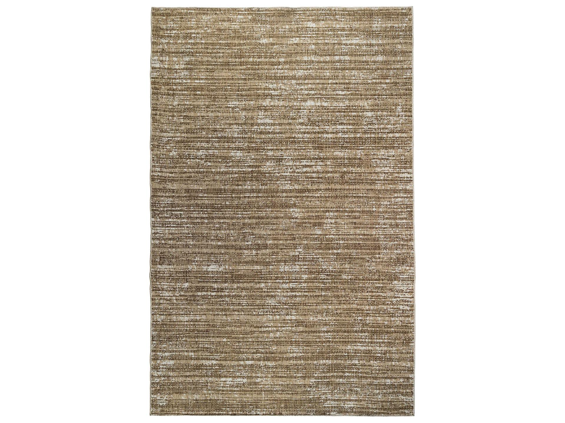 Maryland Indoor Outdoor Striped Area Rug in Brown Polypropylene