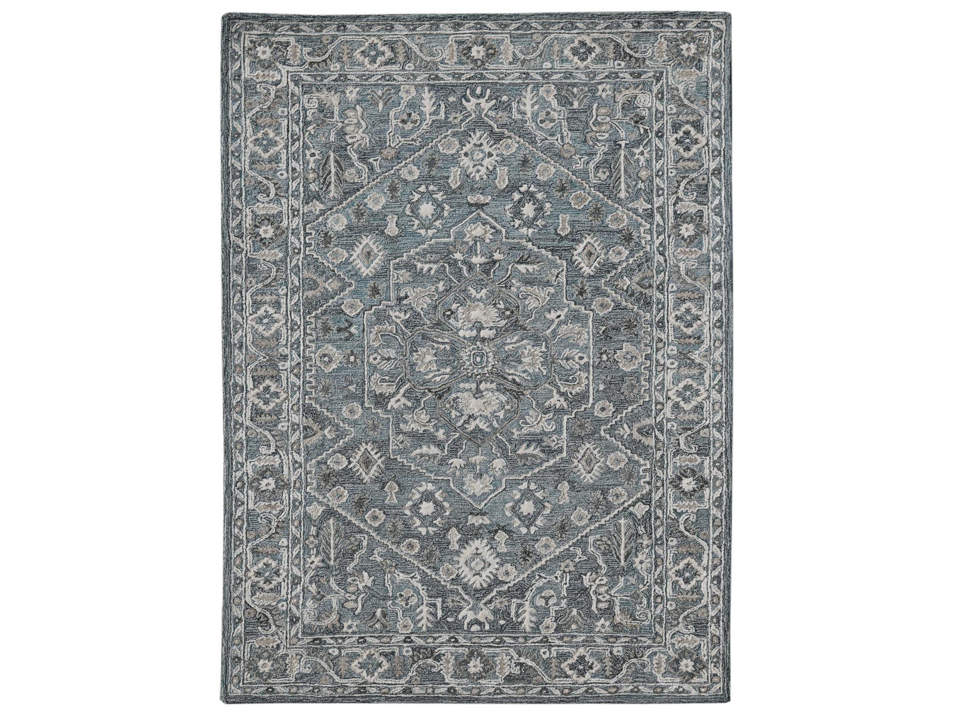 Vestige VES-2 Hand-Tufted New Zealand Wool and Art Silk Area Rug in Steel Blue