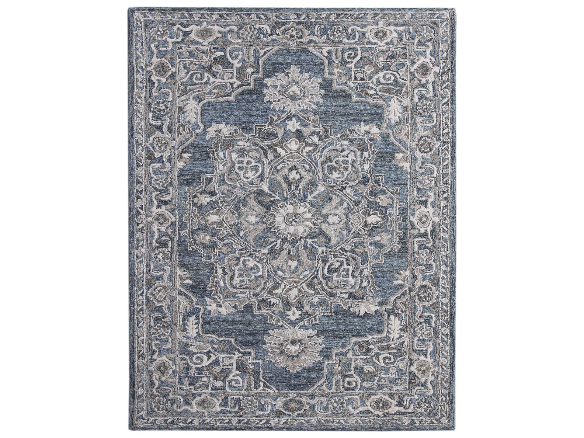 Vestige Hand-Tufted Wool and Art Silk Area Rug in Denim Gray