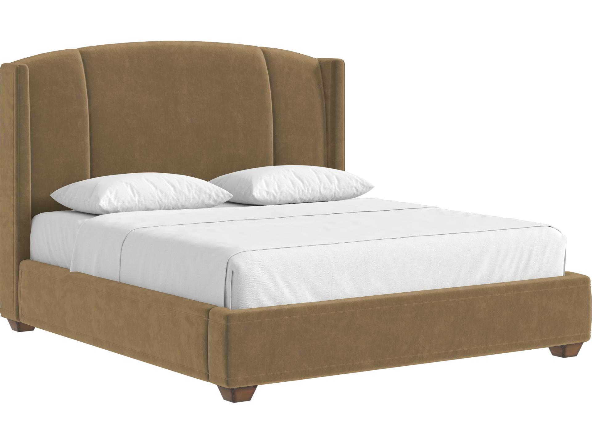 Harbor King Upholstered Panel Bed in Camel