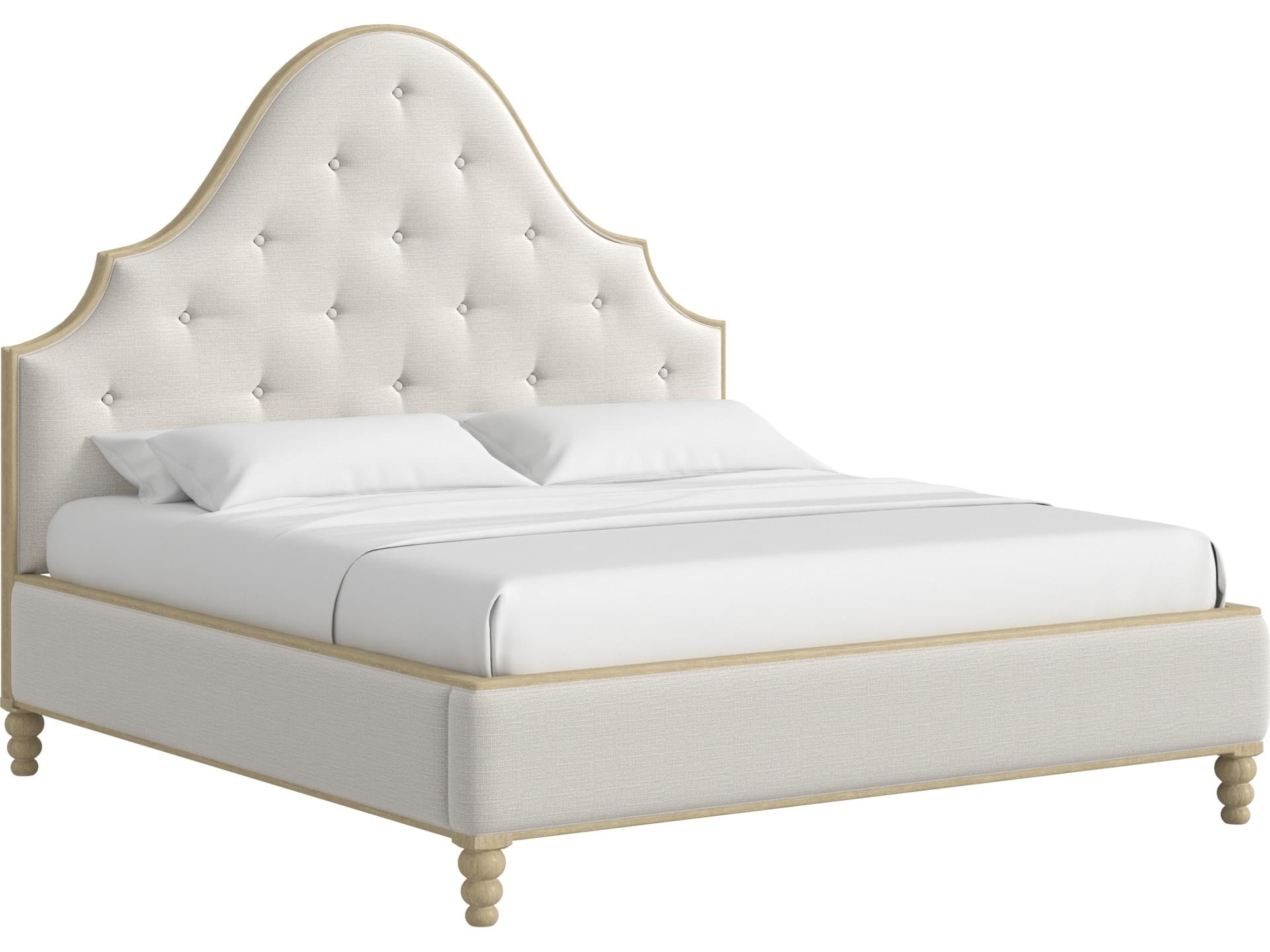 Haven Queen Upholstered Bed in Sundrenched Oak and Ivory