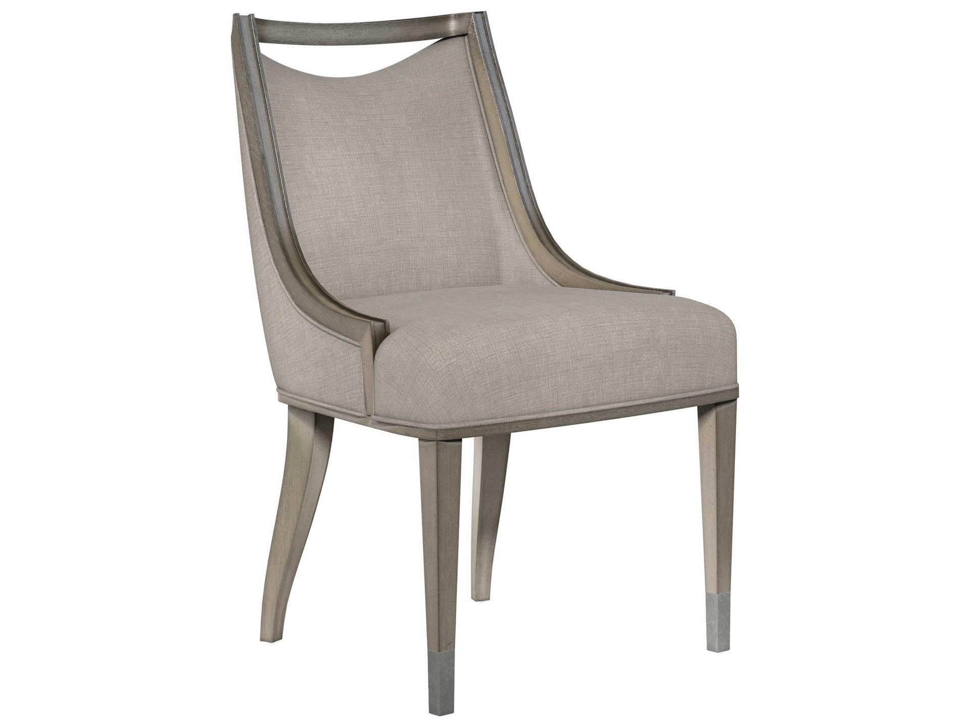 Cove Rubberwood Gray Upholstered Side Dining Chair