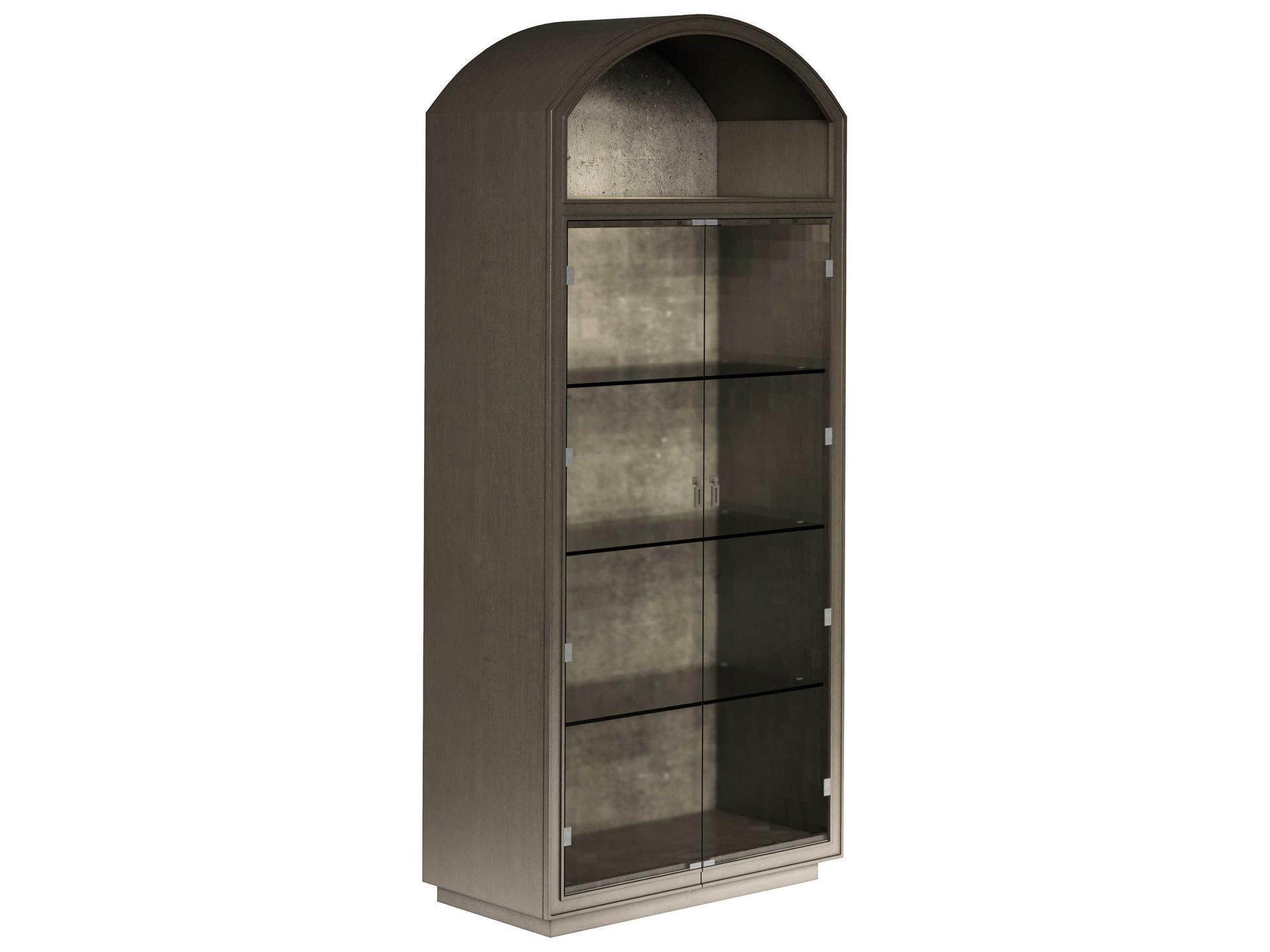 Cove Display Cabinet in Mica with Glass Doors and Lighting
