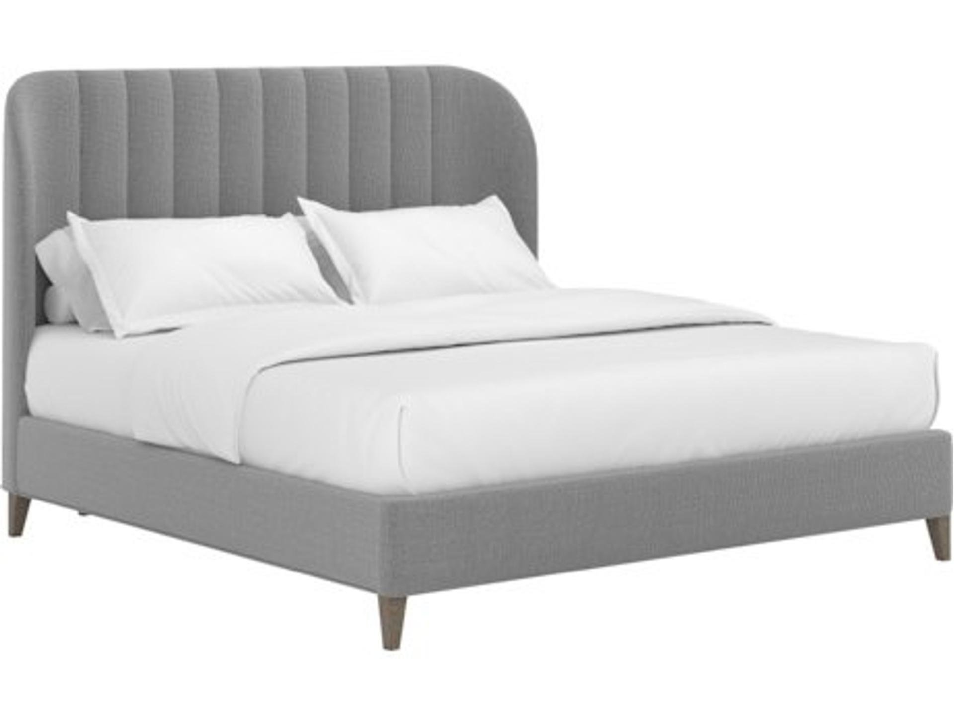 Dante Queen Upholstered Bed with Wide Channel Tufting in Slate Crypton Fabric