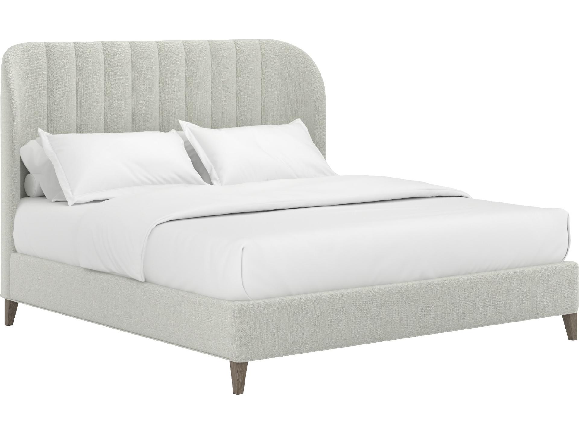 Dante King Wide Channeled Upholstered Bed in Cloud Crypton Fabric