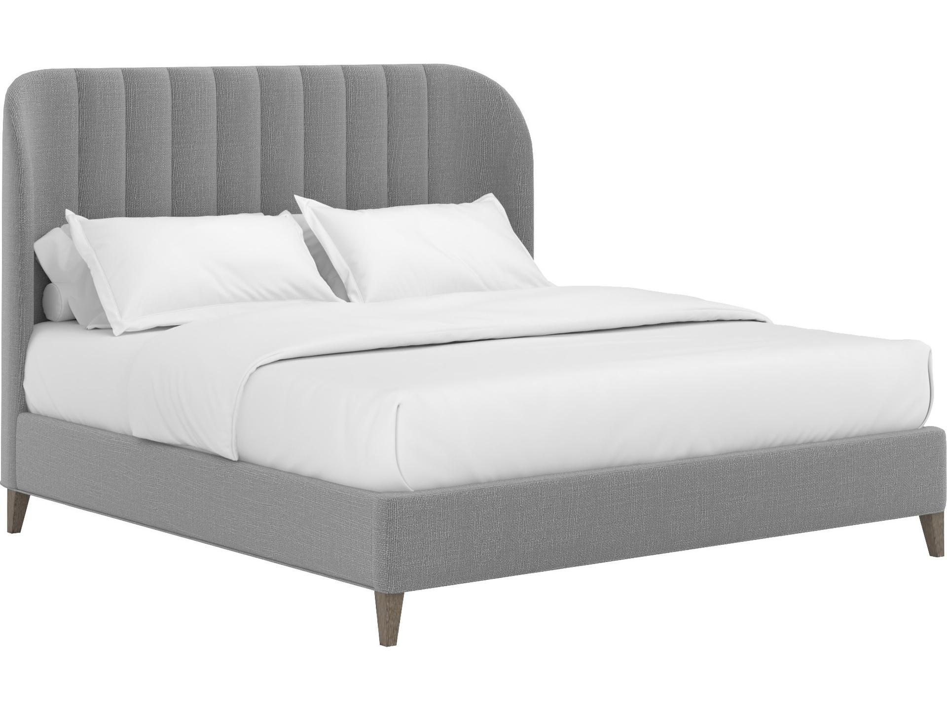 Dante King Wide Channel Upholstered Bed in Slate Crypton Fabric