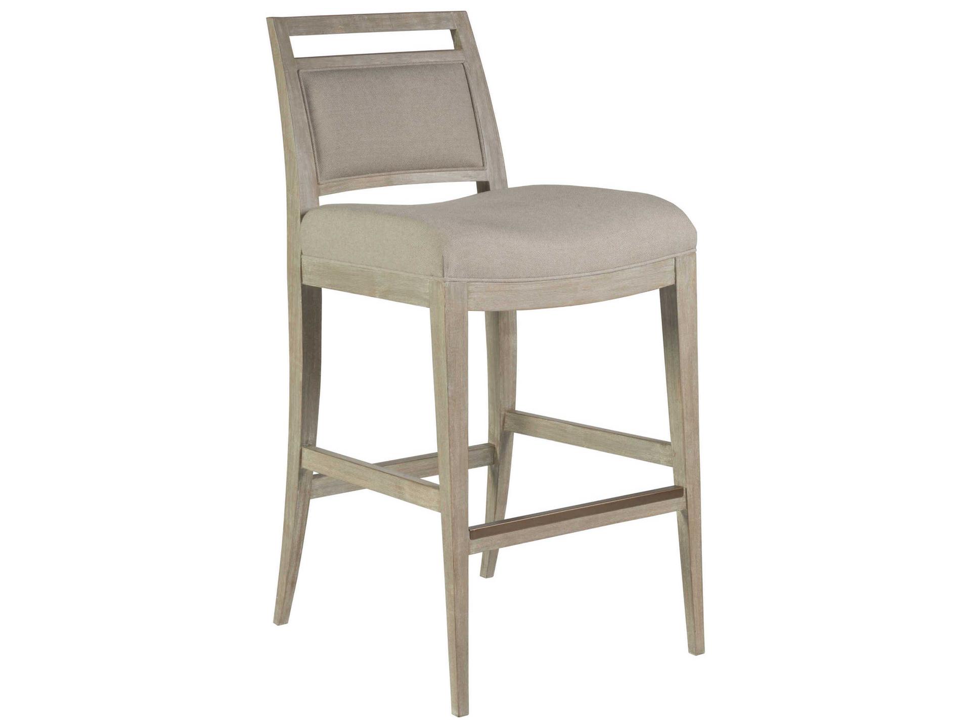 Home Cohesion Nico Upholstered Barstool Bianco Finish Mid-Century