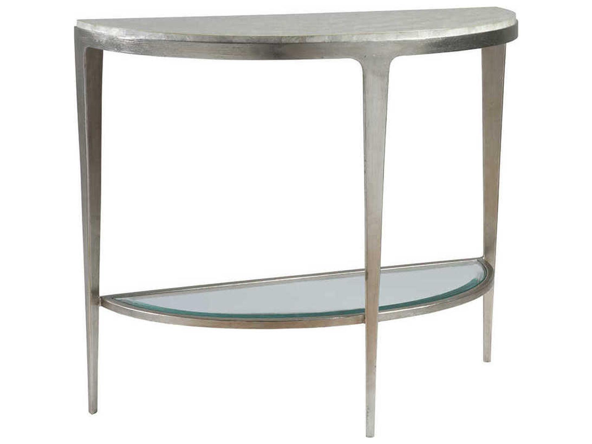 Home Gravitas Console Table with Capiz Shell Top and Champagne Foil Iron Base