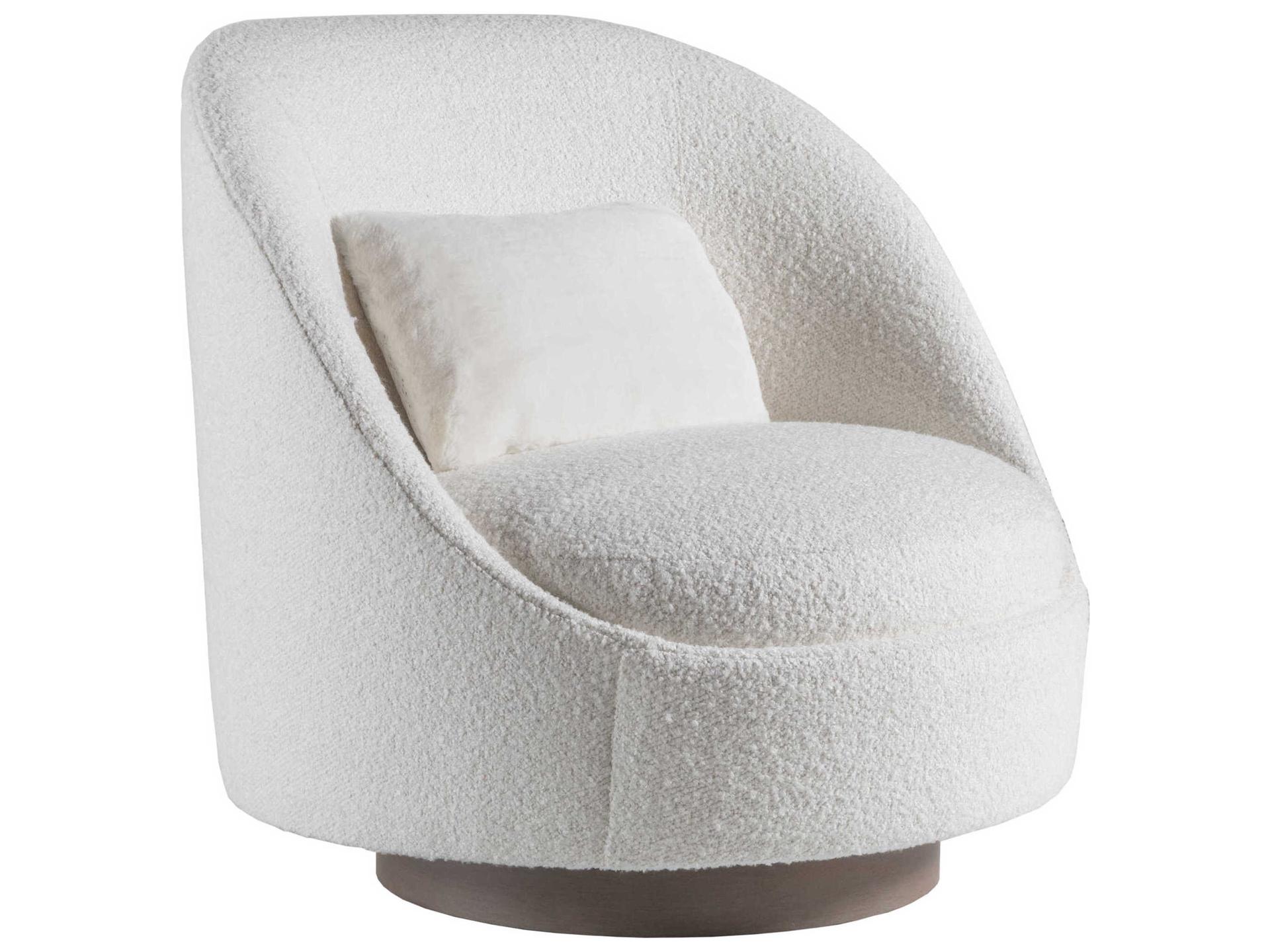 Upholstery Swivel White Accent Chair Genevieve