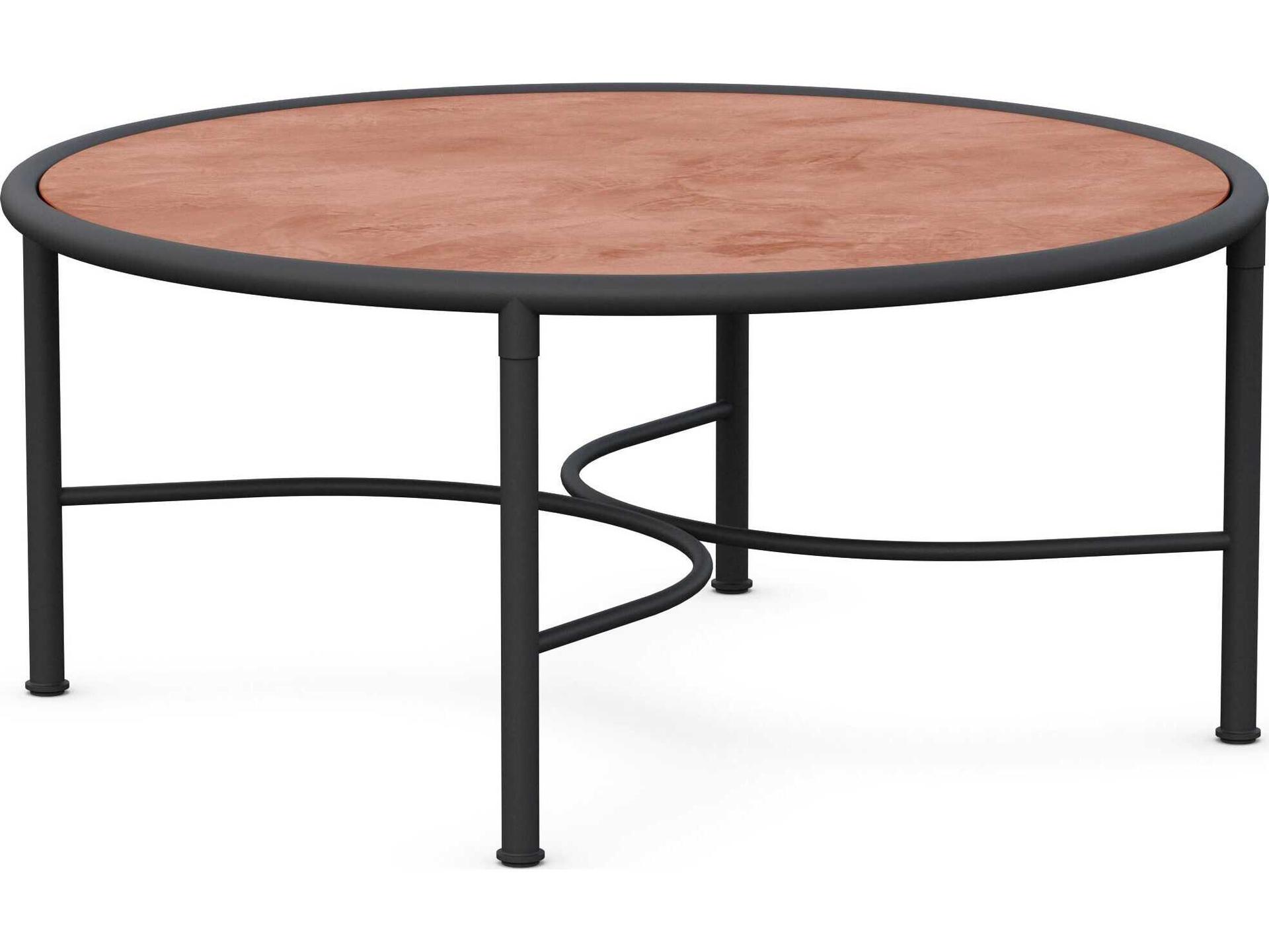 Athens Wrought Iron Coffee Table in Umber