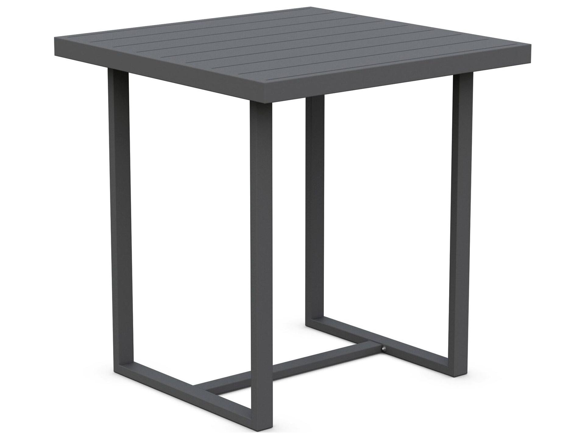 Azzurro Living Pavia Matte Charcoal Aluminum Square Outdoor Patio Counter Table