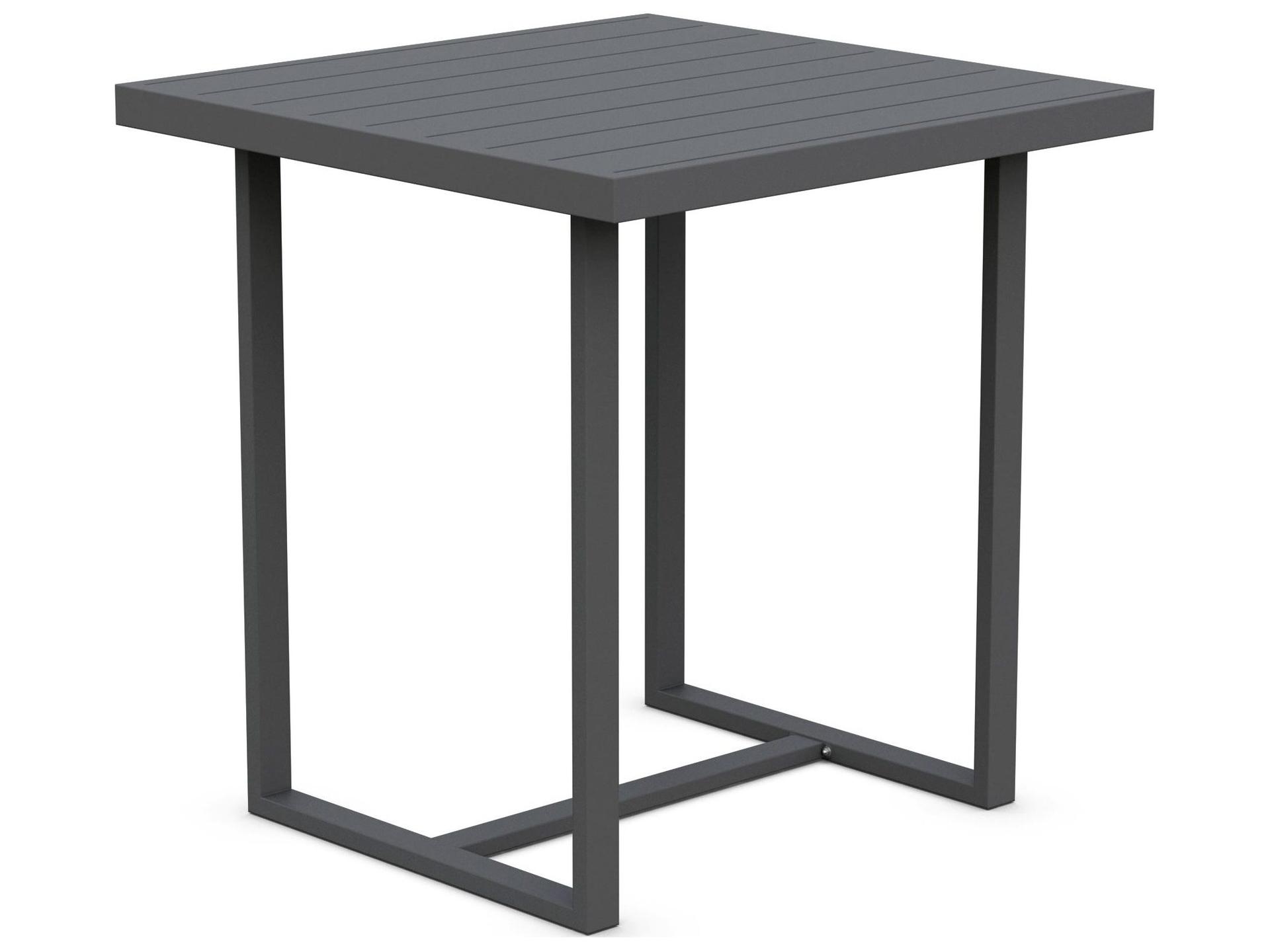 Azzurro Living Pavia Matte Charcoal Aluminum Square Outdoor Patio Counter Table