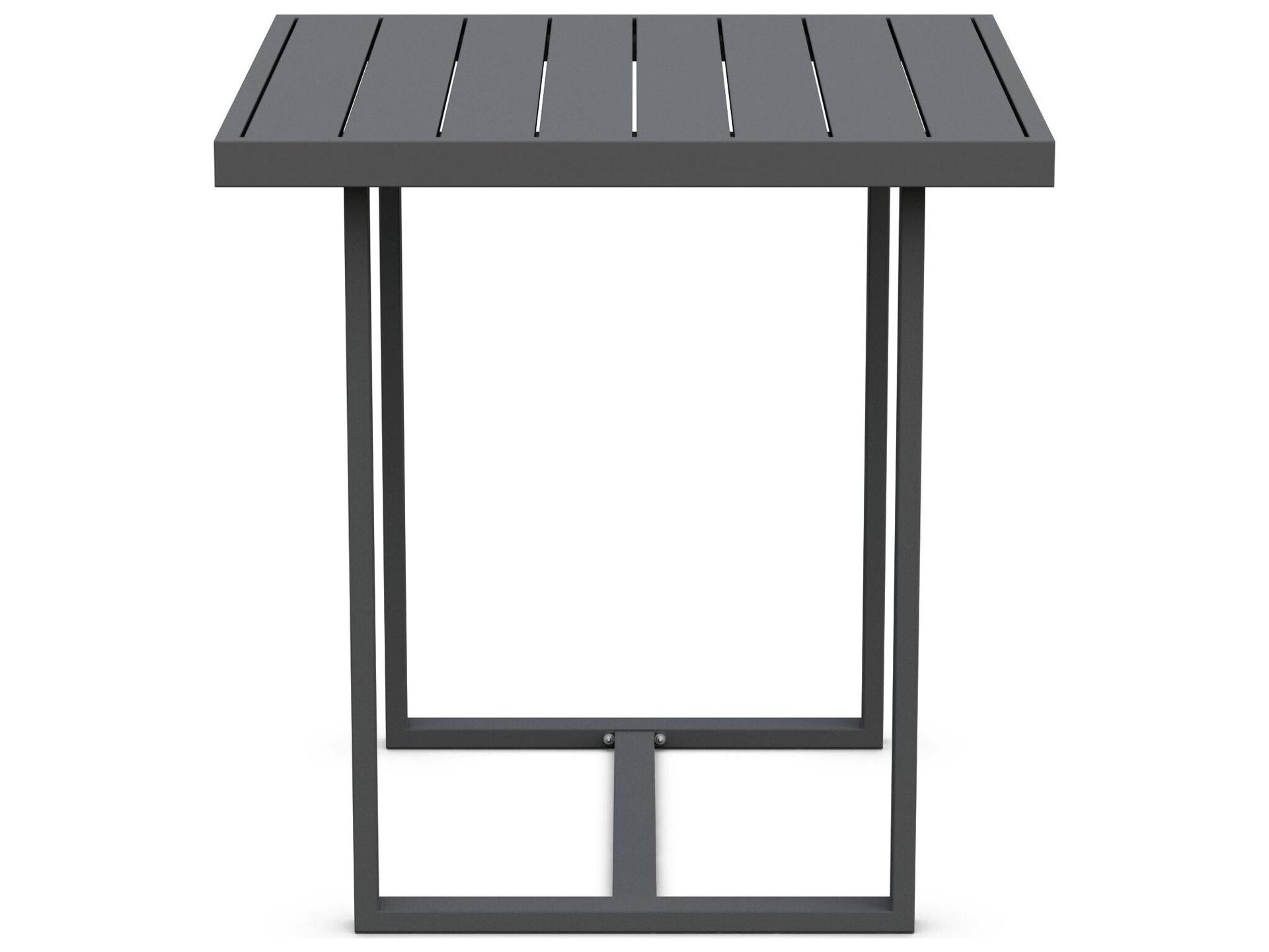 Azzurro Living Pavia Matte Charcoal Aluminum Square Outdoor Patio Counter Table