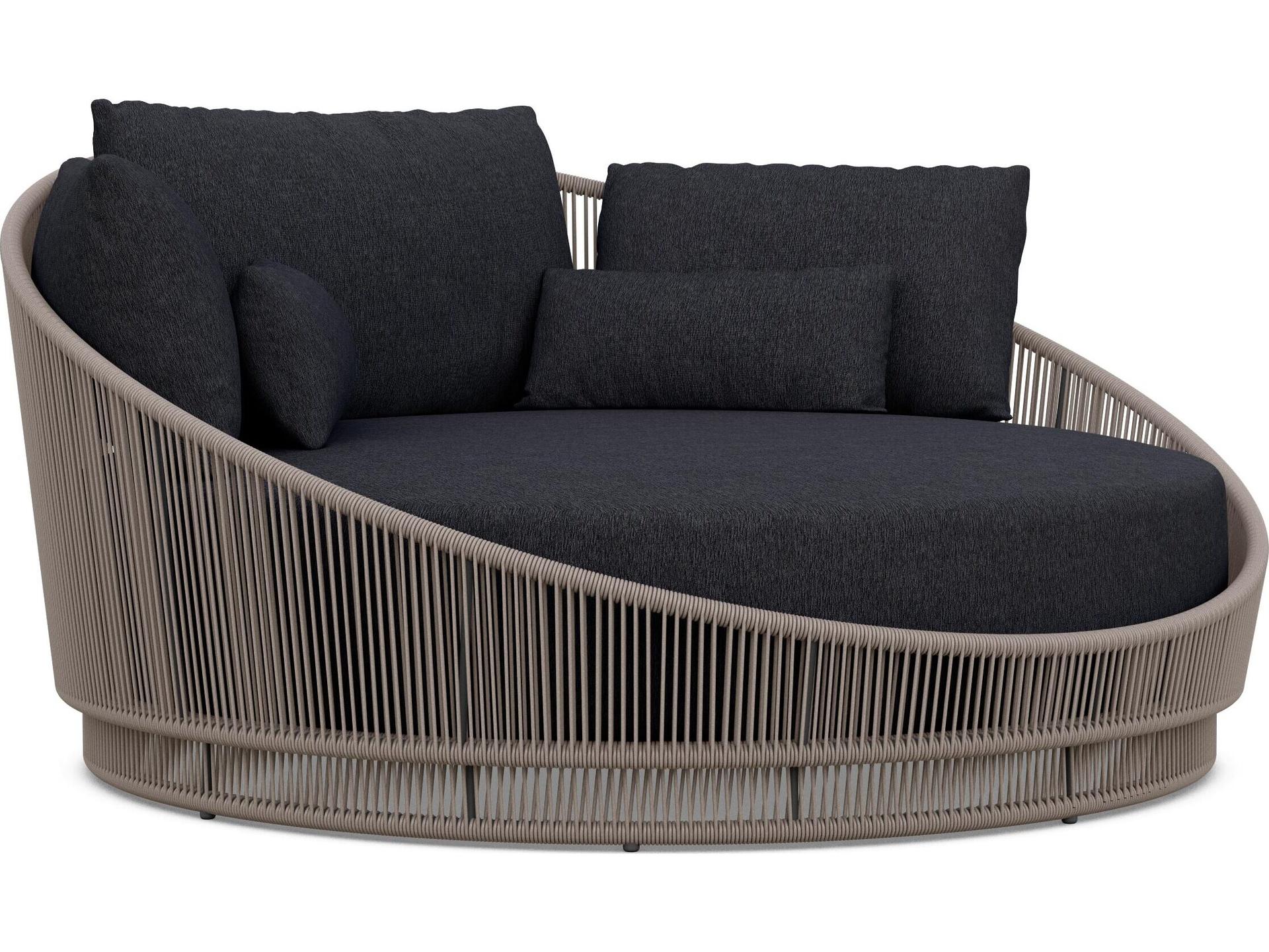 Palma Mocha All-Weather Rope Day Bed with Midnight Cushion