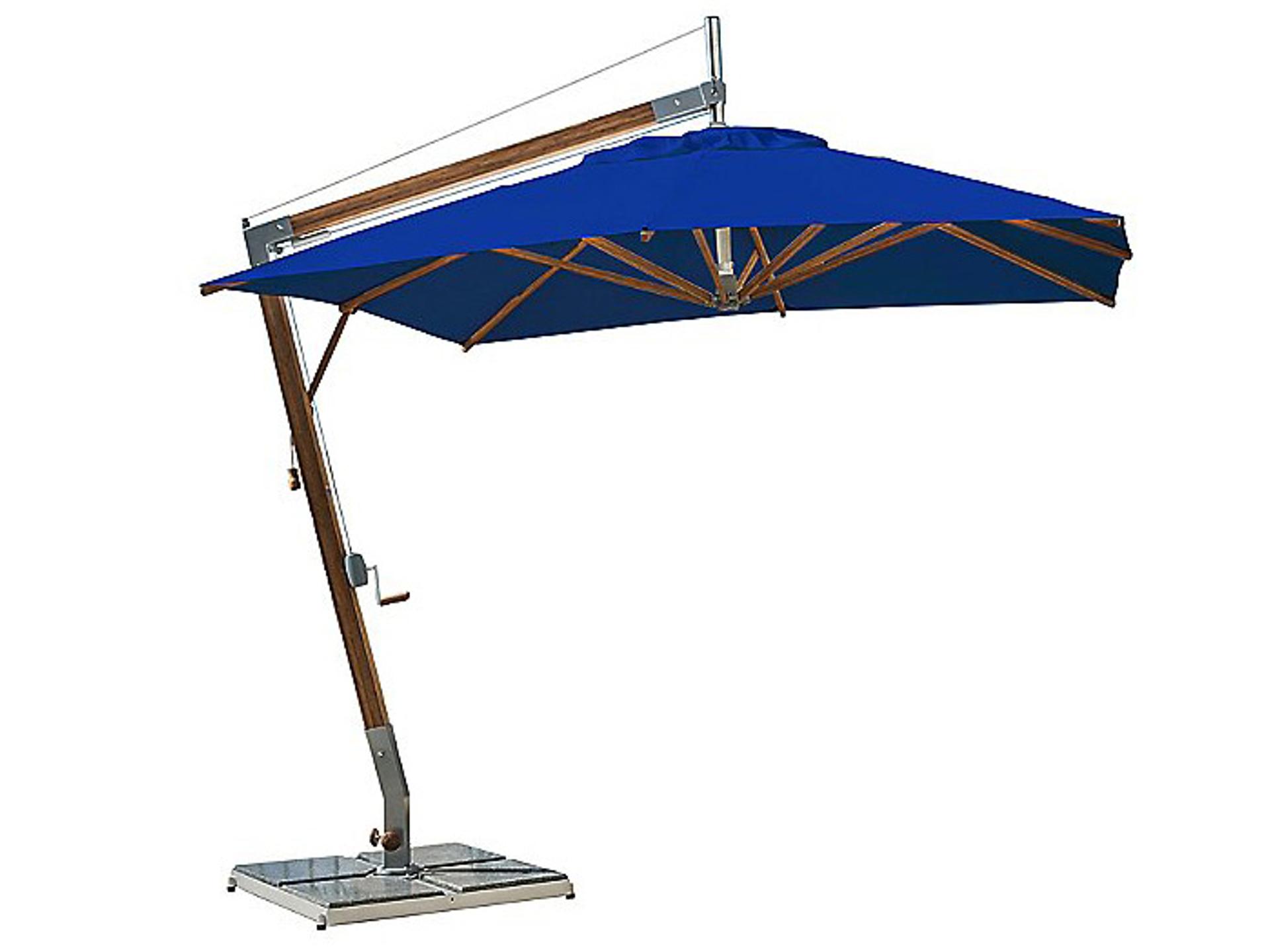 Bambrella Sirocco 8.5 Square Side Wind Bamboo Cantilever Outdoor Umbrella