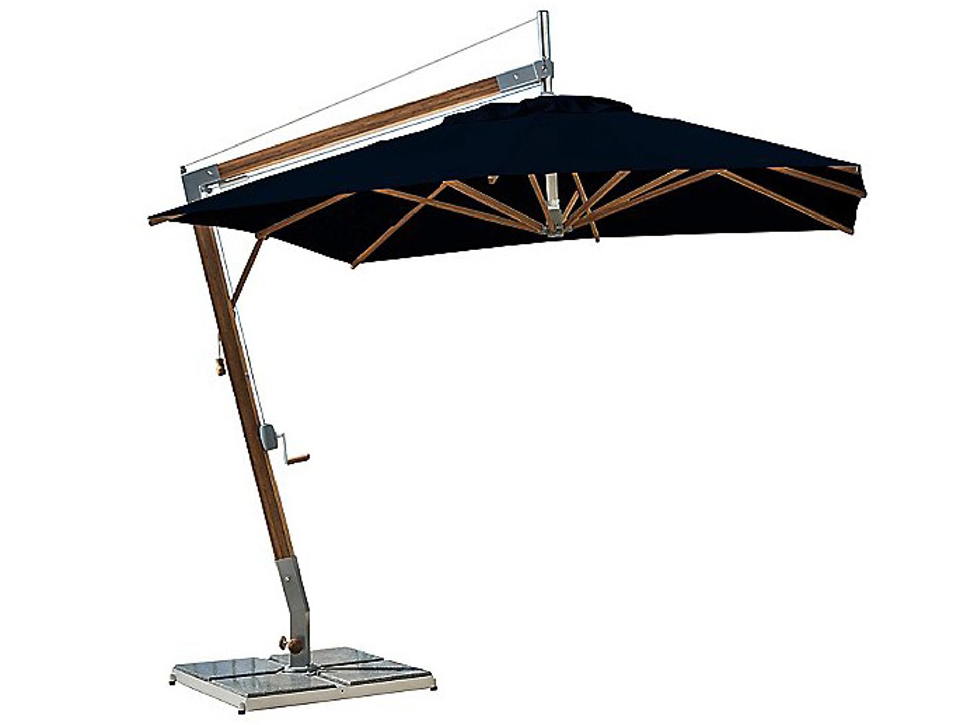 Bambrella Sirocco 8.5 Square Side Wind Bamboo Cantilever Outdoor Umbrella