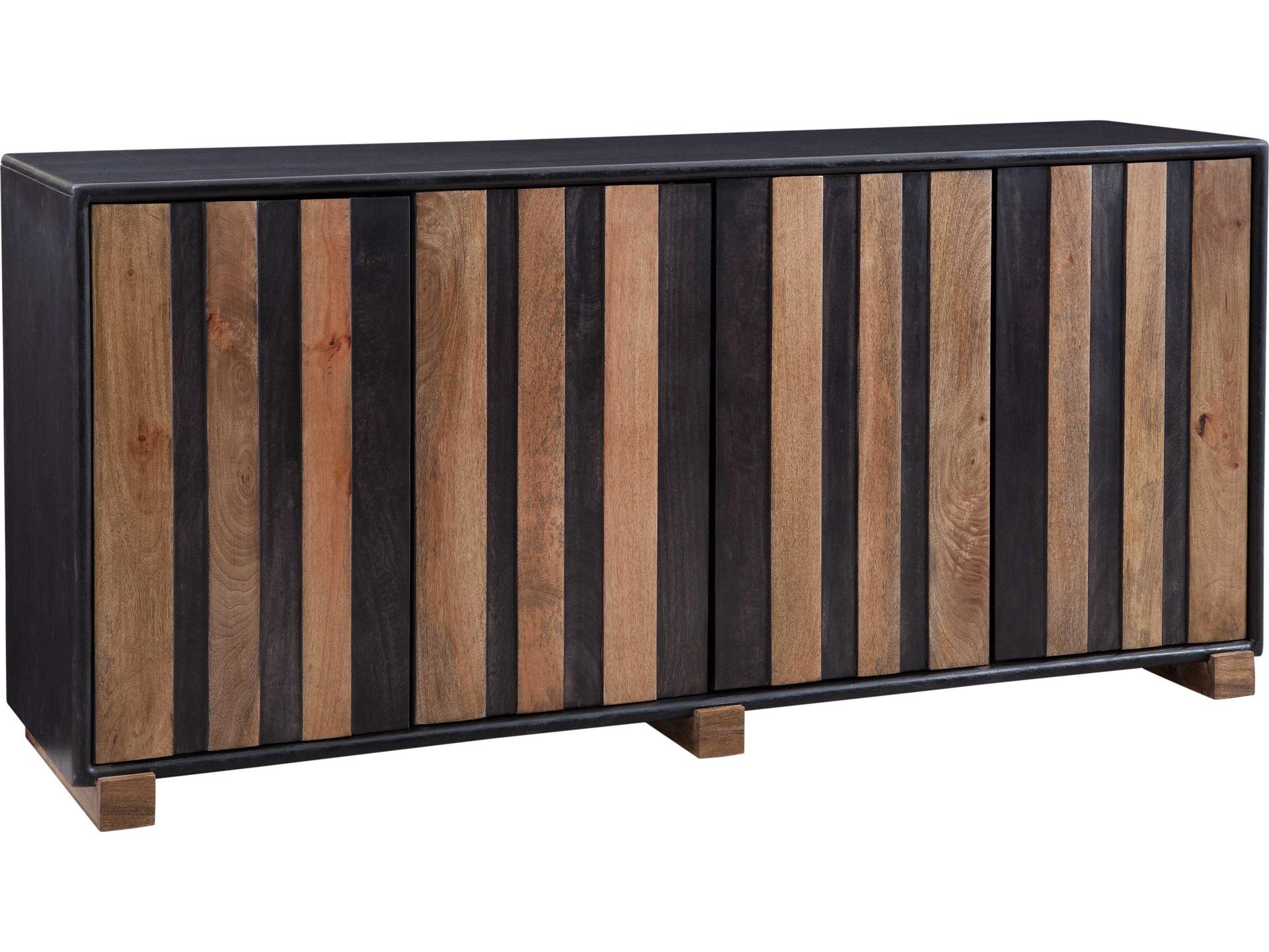 Adrienne Server Modern Mango Wood Buffet Sideboard in Dark Brown Natural
