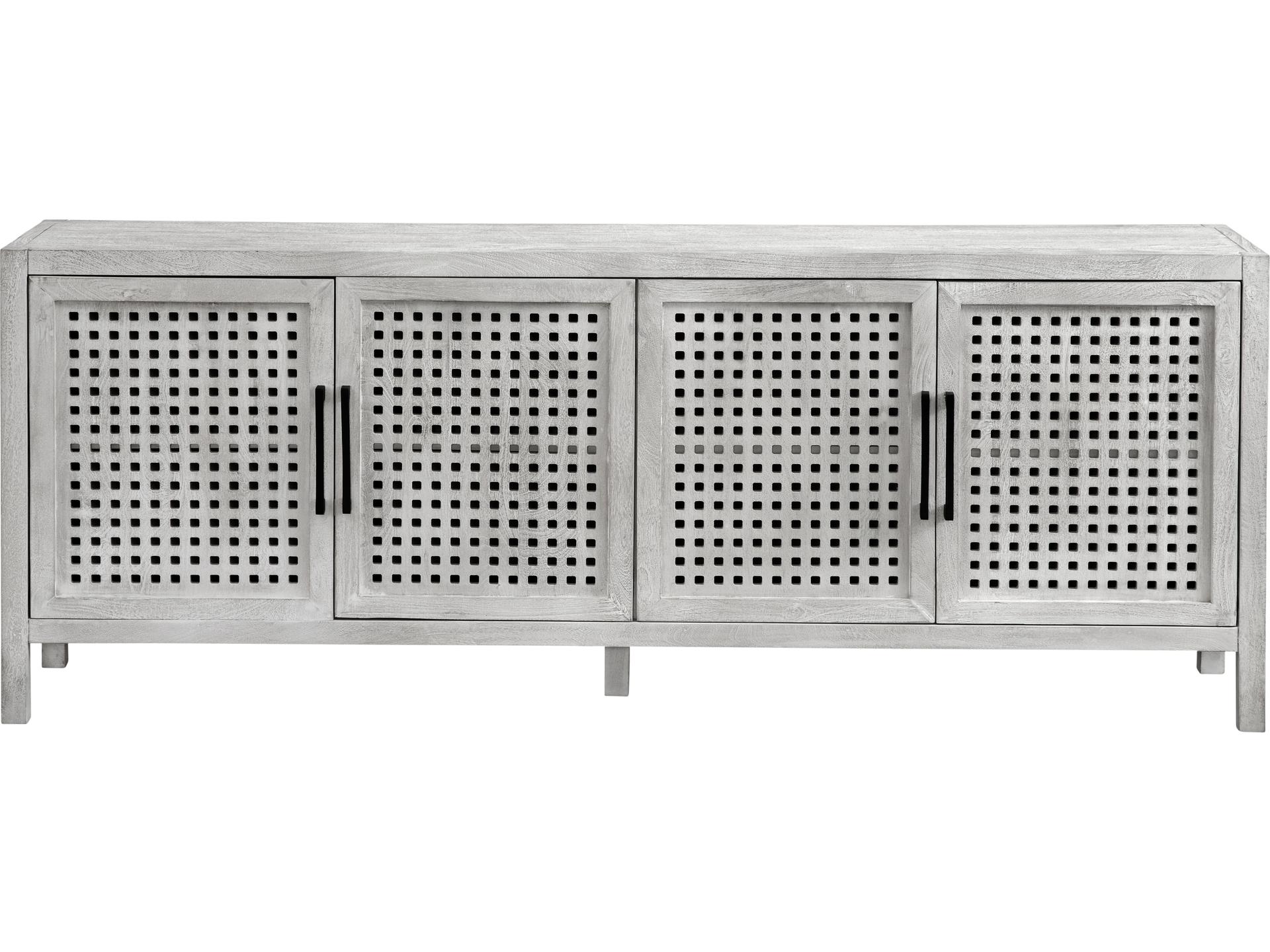 Bassett Mirror 72" Mango Wood White Pentak Sideboard