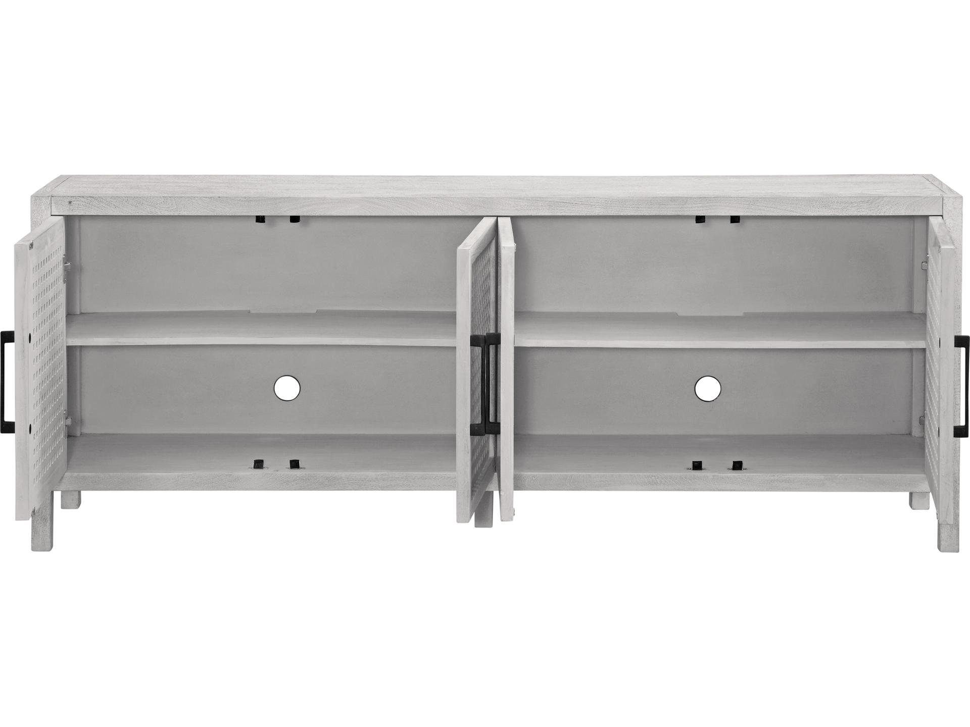 Bassett Mirror 72" Mango Wood White Pentak Sideboard