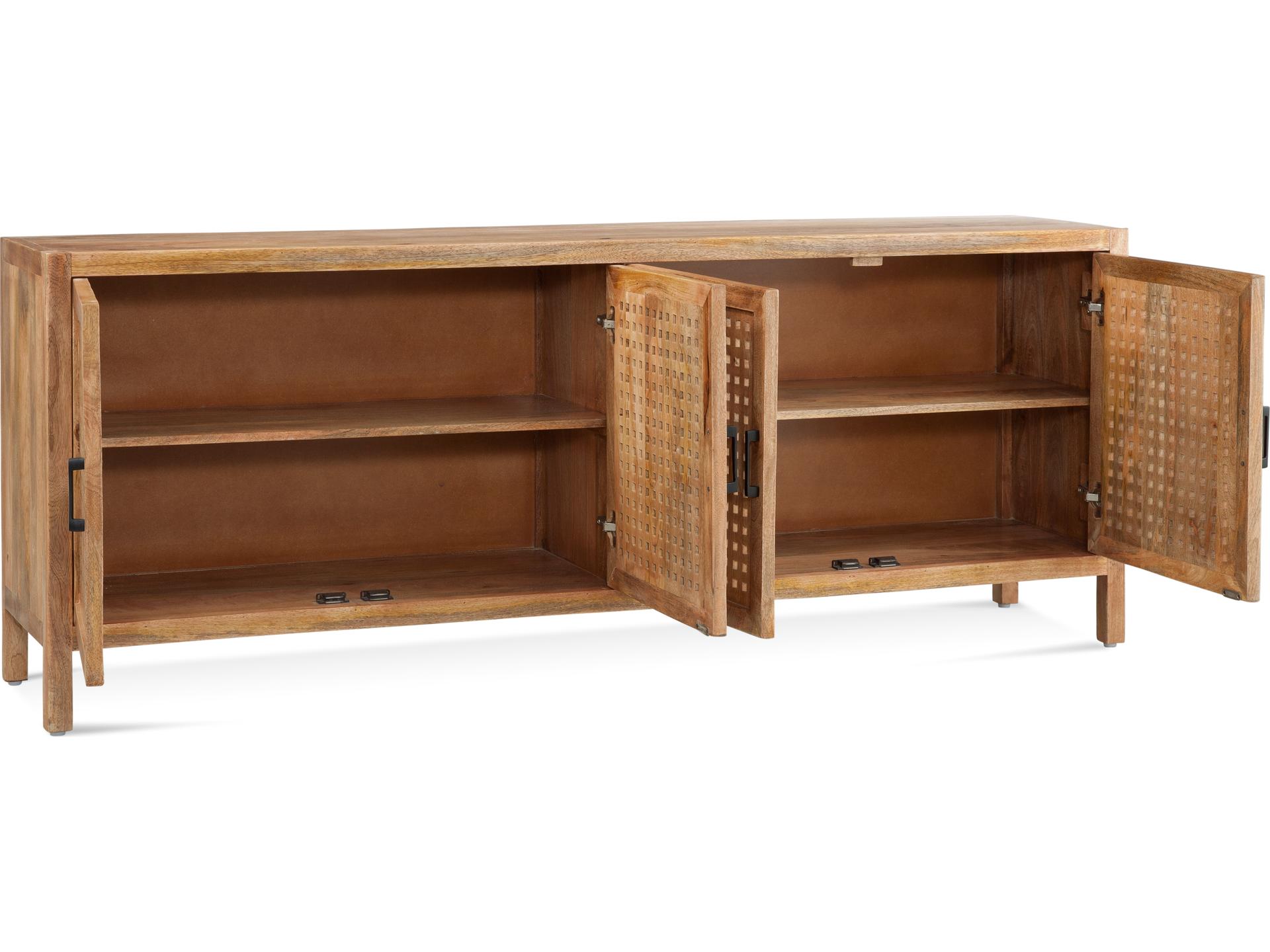 Bassett Mirror Pentak 76" Mango Wood Natural Sideboard