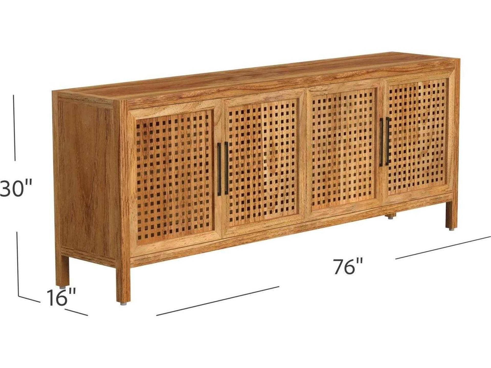 Bassett Mirror Pentak 76" Mango Wood Natural Sideboard