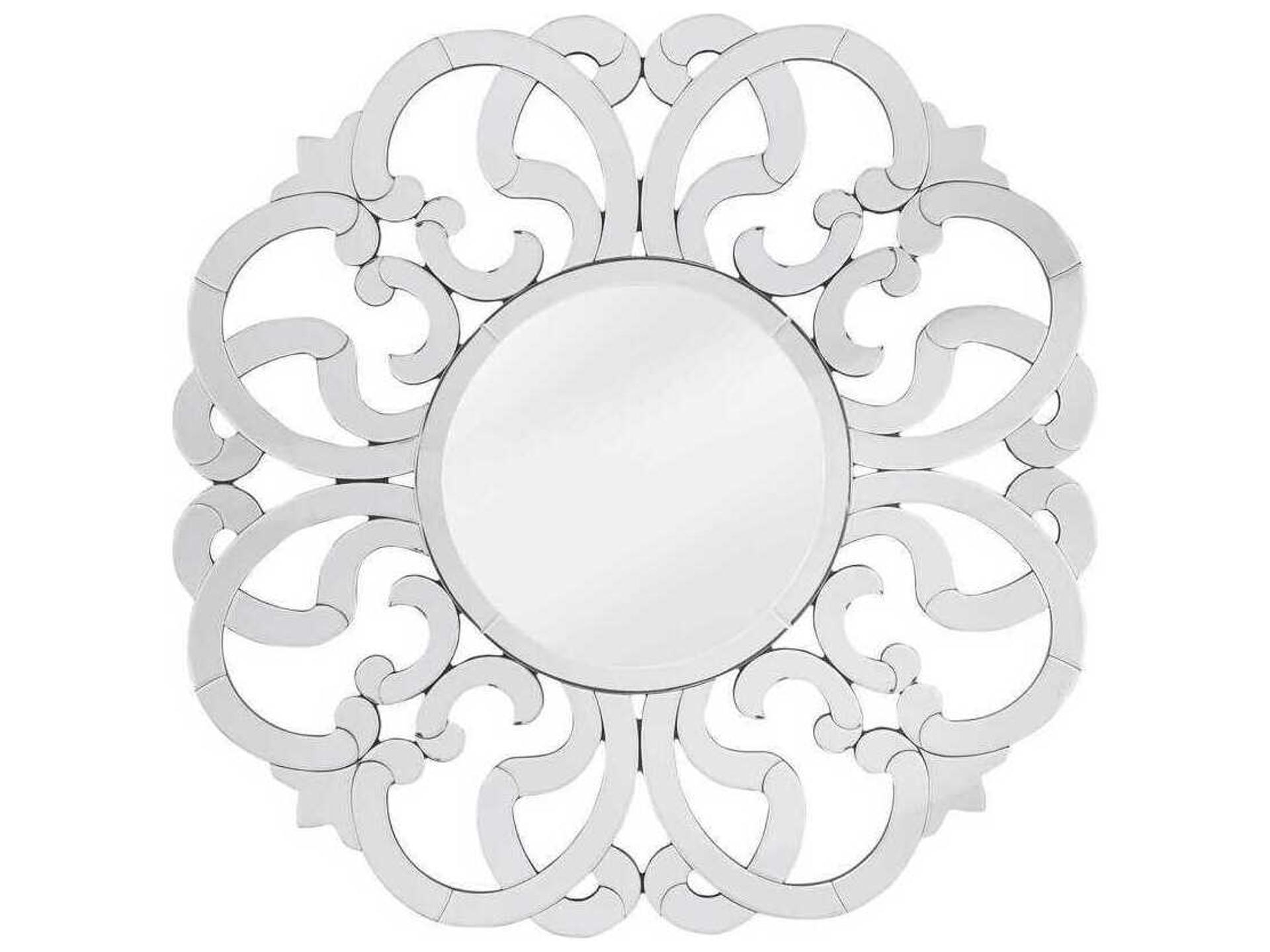 Adventurine Round Wall Mirror Clear Glass Frame