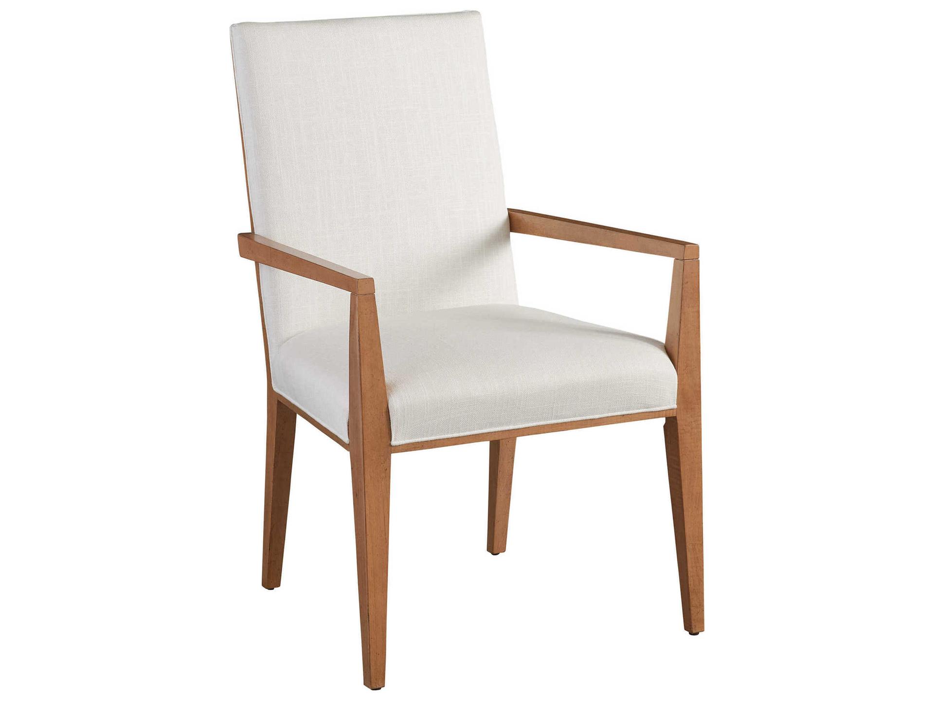 Mosaic Upholstered Dining Armchair in Table Rock Finish with Performance Fabric