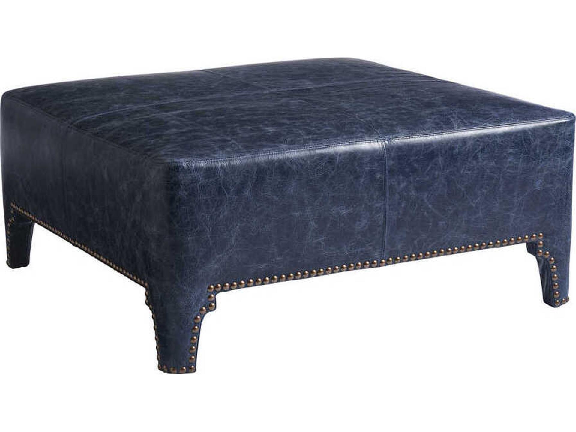 Barclay Butera Upholstery Sheffield Leather Ottoman