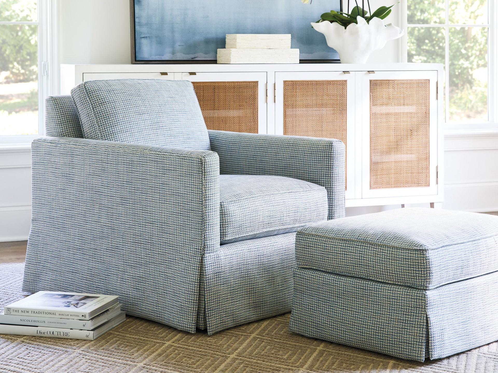 Beach Chair and Ottoman Set